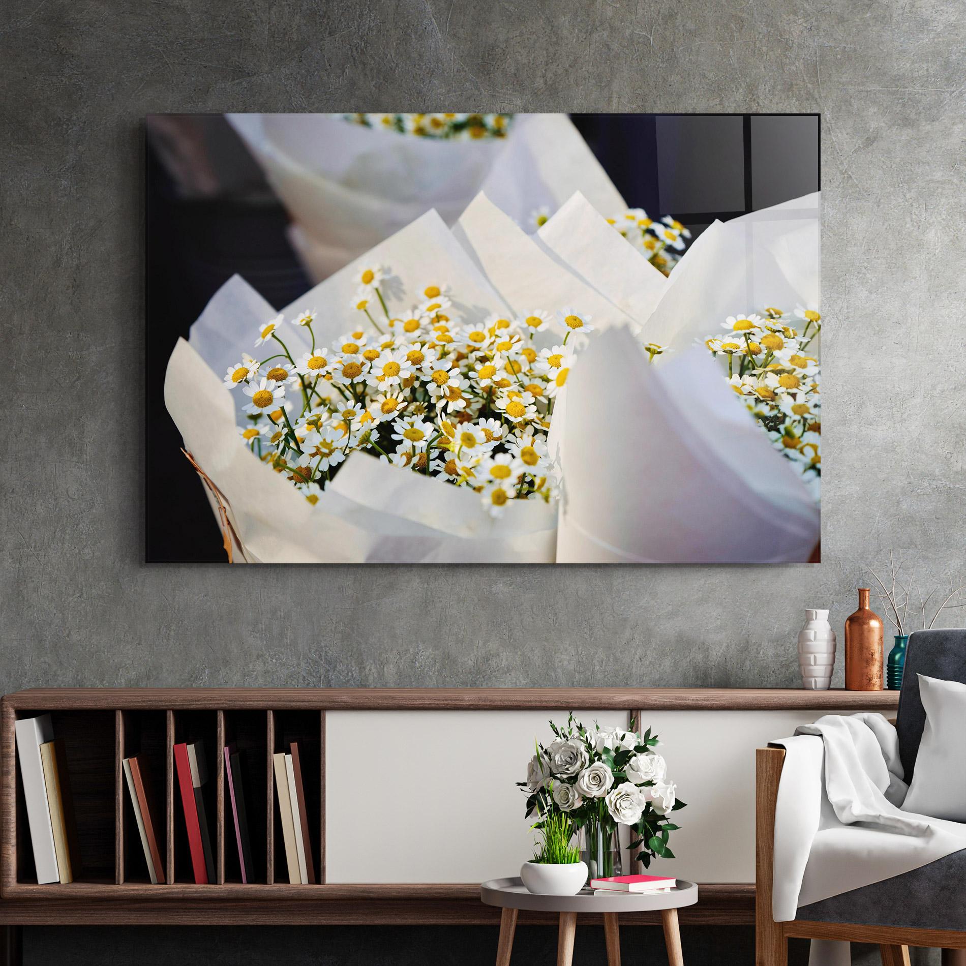 Üvegkép Daisy Bouquet mockup 2