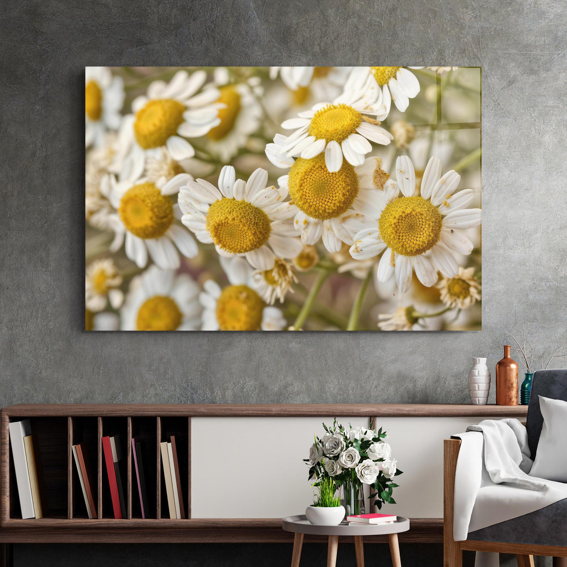 Üvegkép Daisy Wall mockup 2