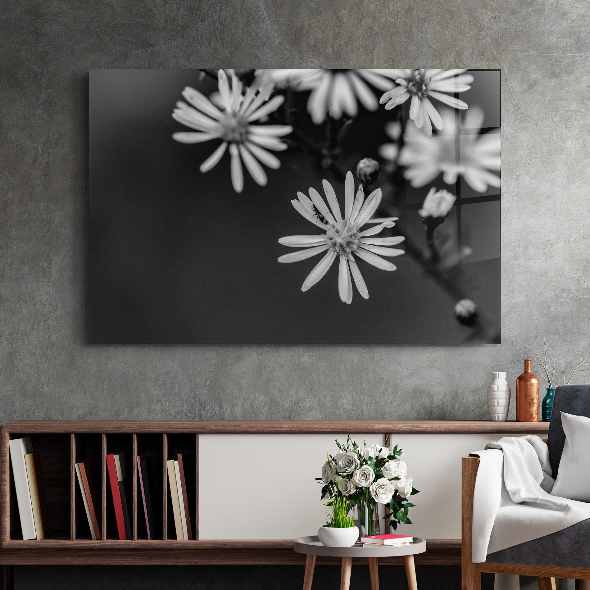 Üvegkép Grey Small Daisy mockup 2
