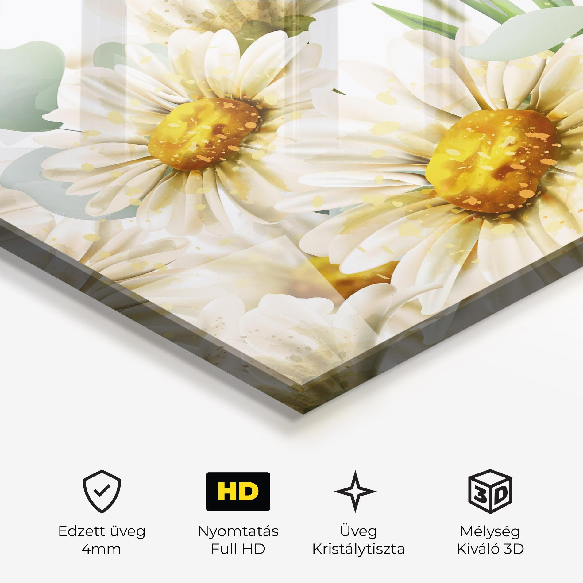 Üvegkép Beautiful Daisy Art mockup 3