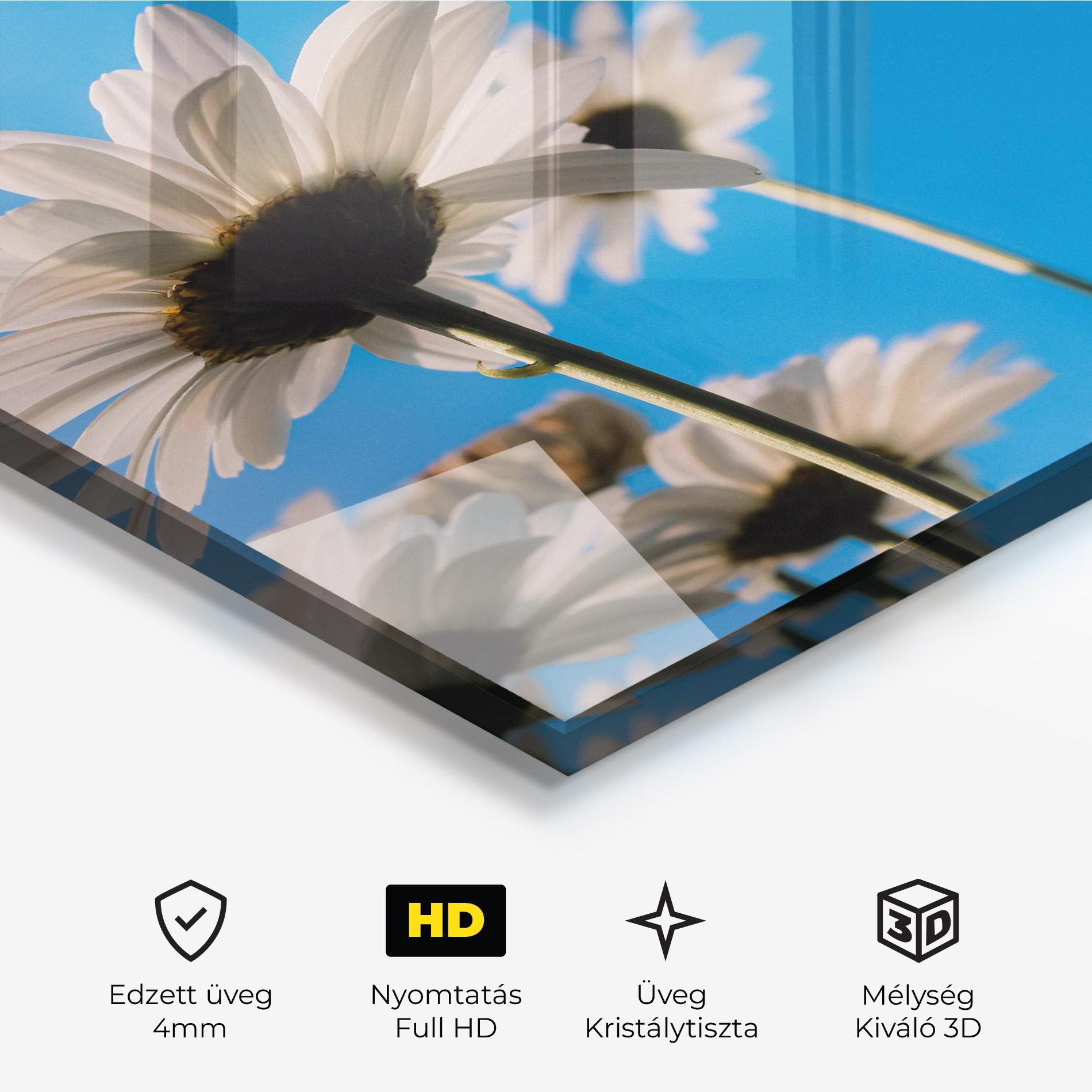 Üvegkép Blue Sky Daisy mockup 3
