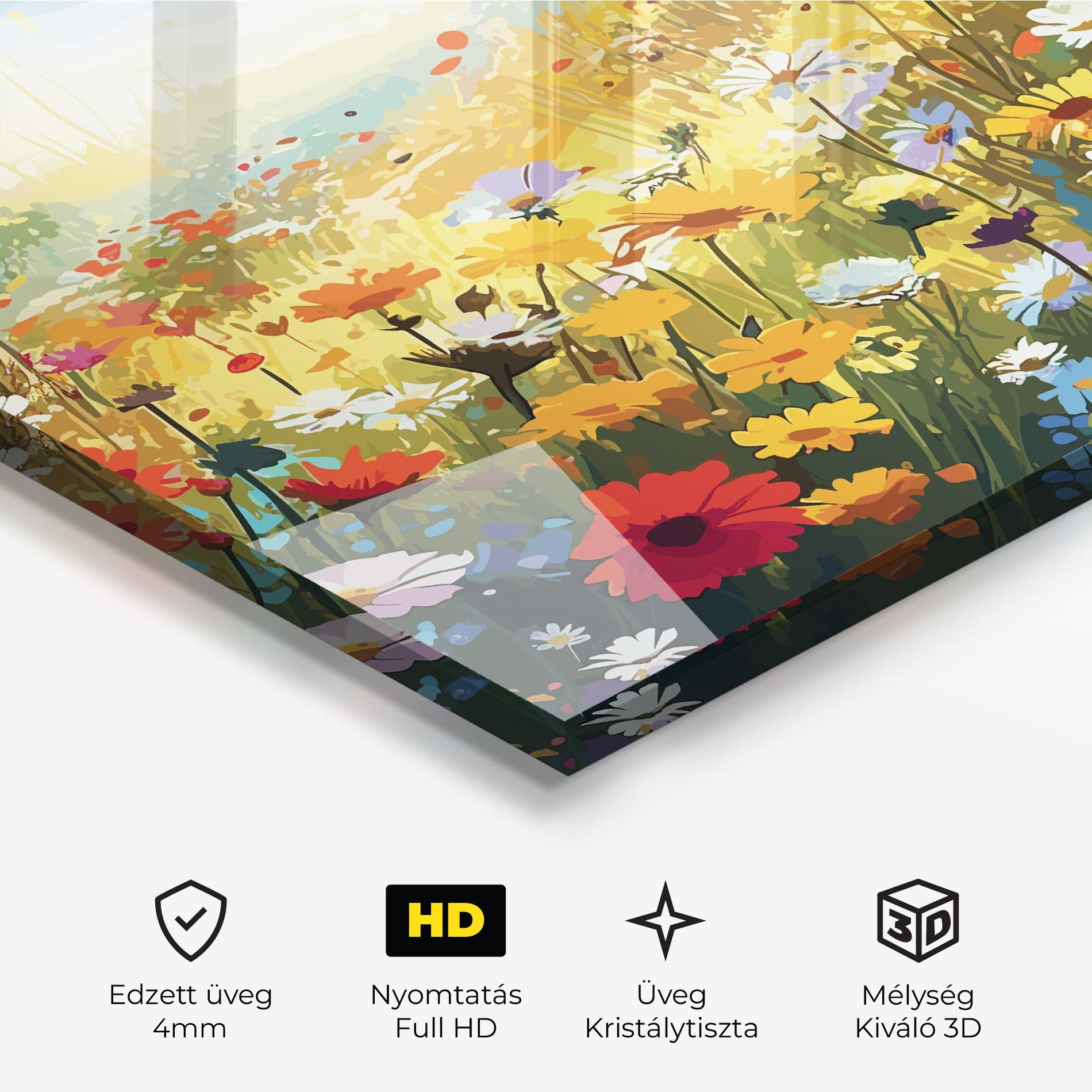 Üvegkép Colorful Daisy Mix mockup 3