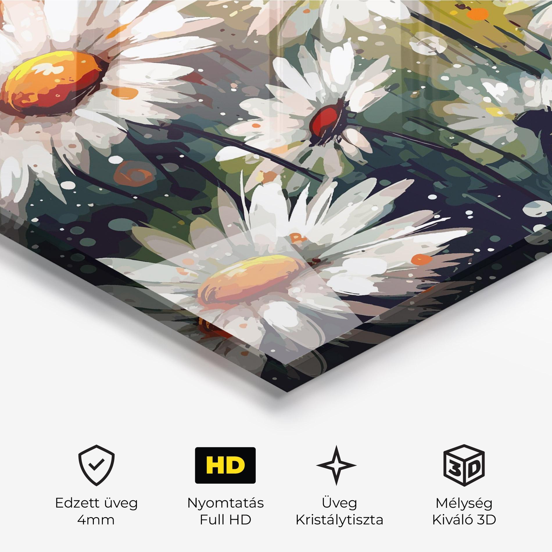 Üvegkép Daisy Art mockup 3