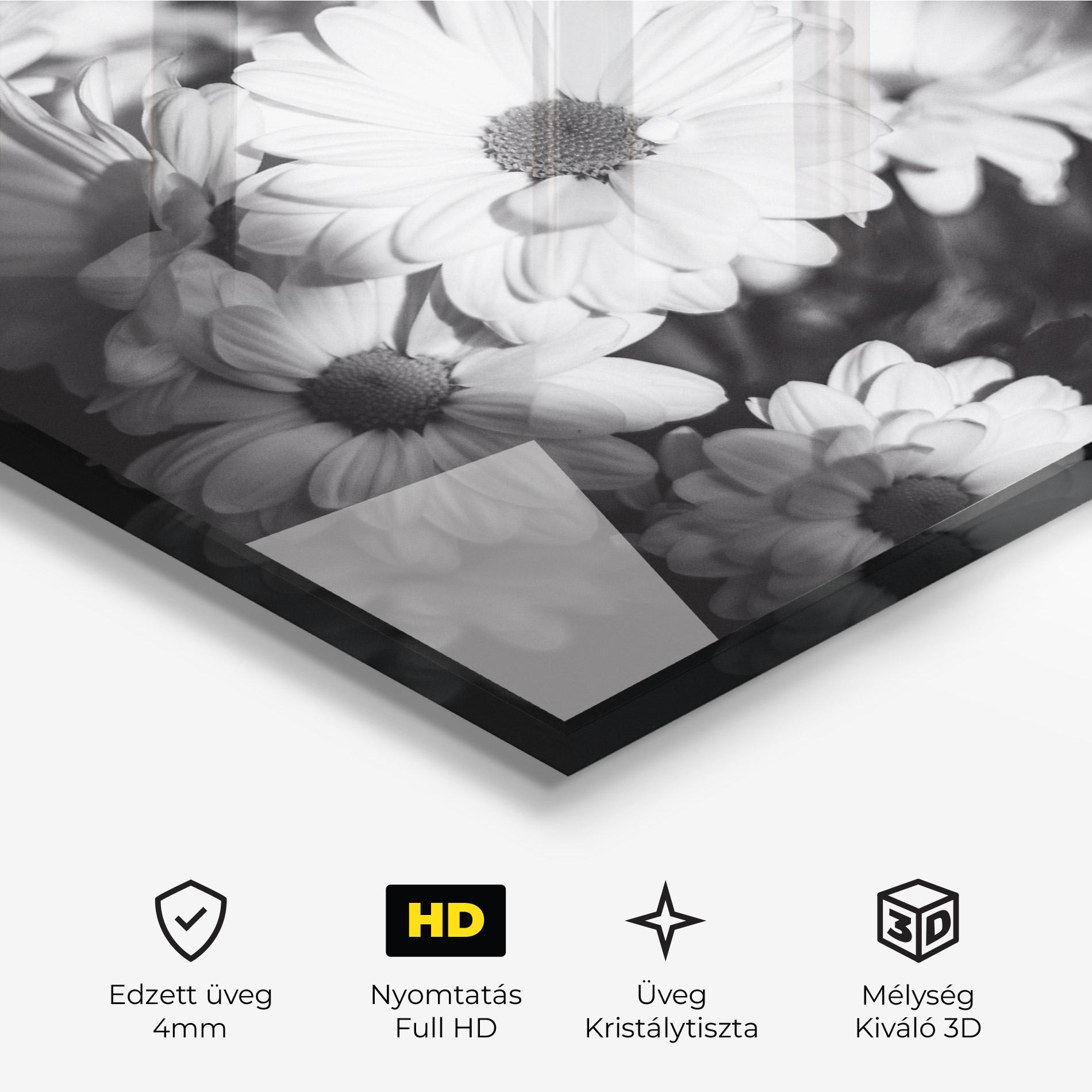 Üvegkép Grey Daisy mockup 3