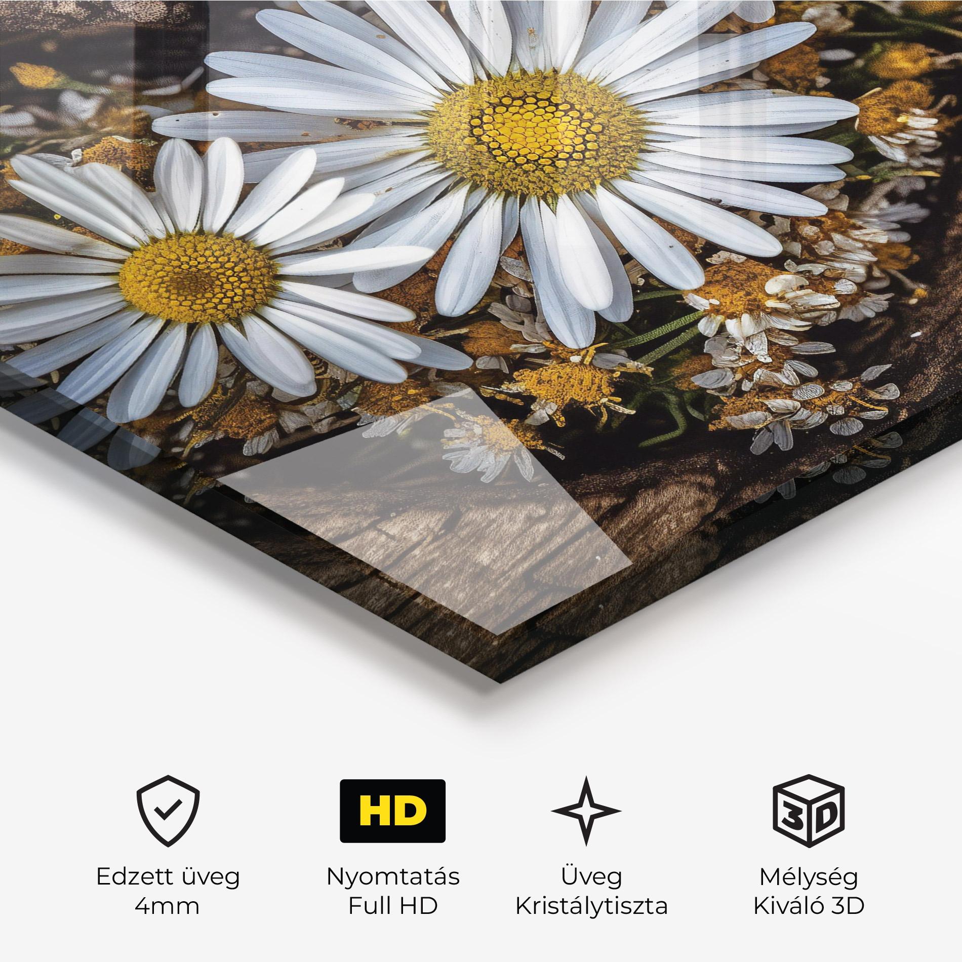 Üvegkép Heart Shaped Daisy mockup 3
