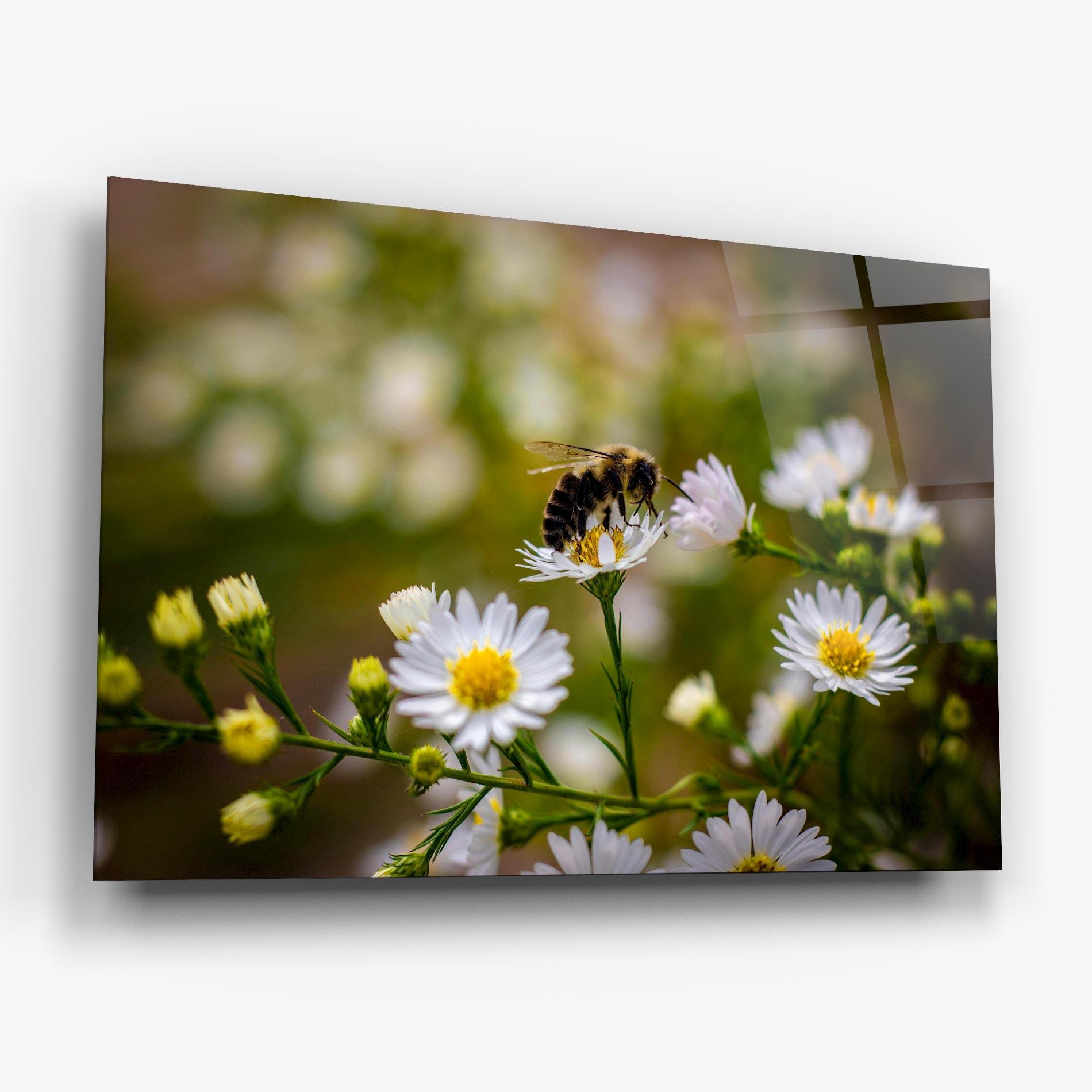 Üvegkép Bee On Small Flower mockup 6