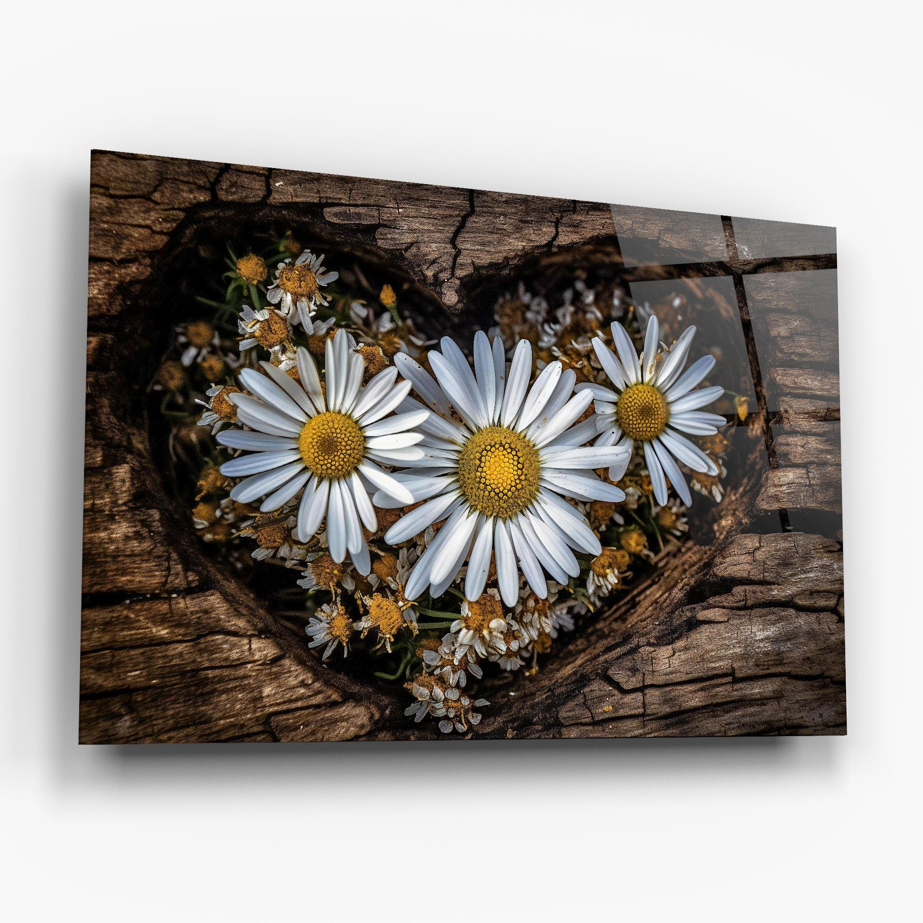 Üvegkép Heart Shaped Daisy mockup 6