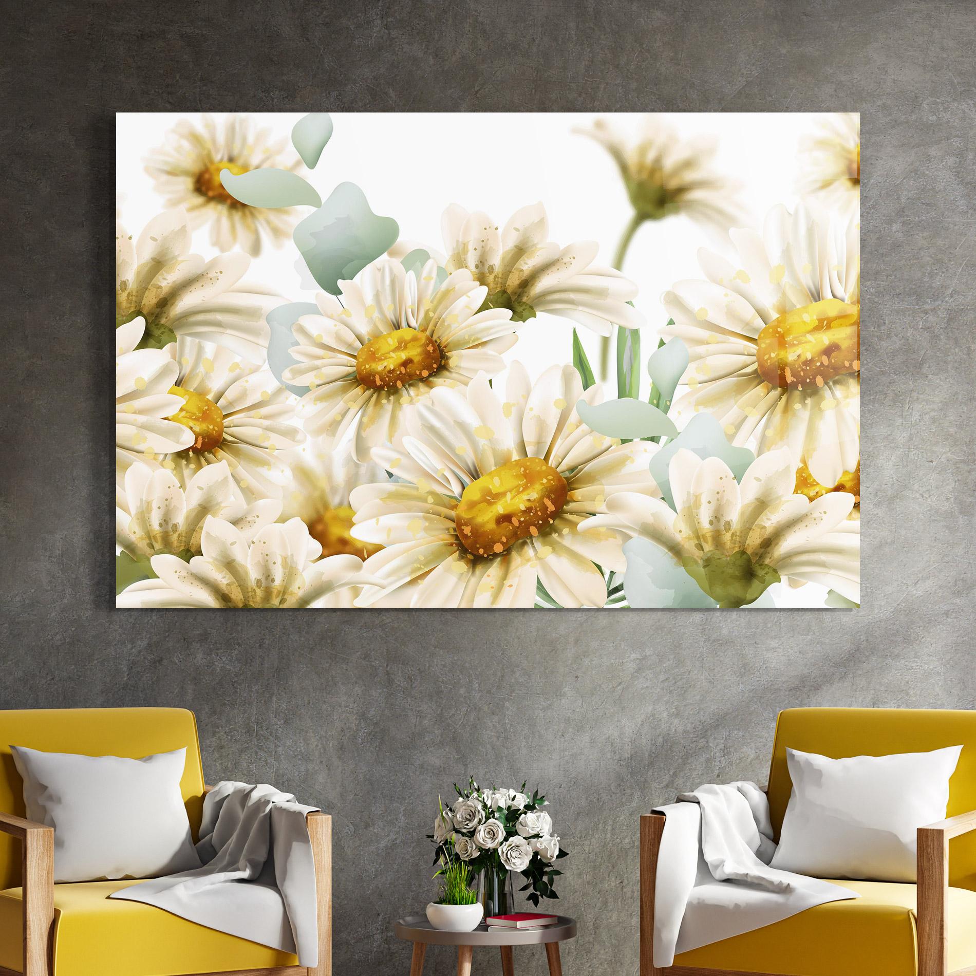 Üvegkép Beautiful Daisy Art mockup 4