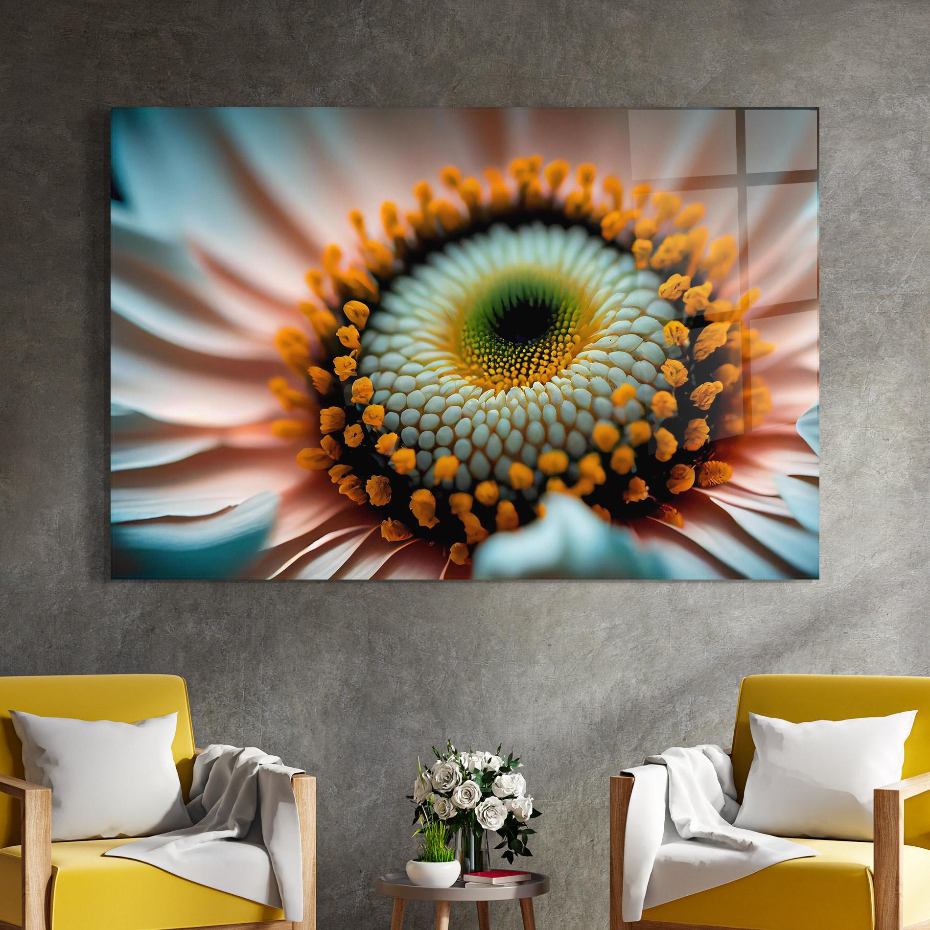 Üvegkép Big Blue Daisy mockup 4