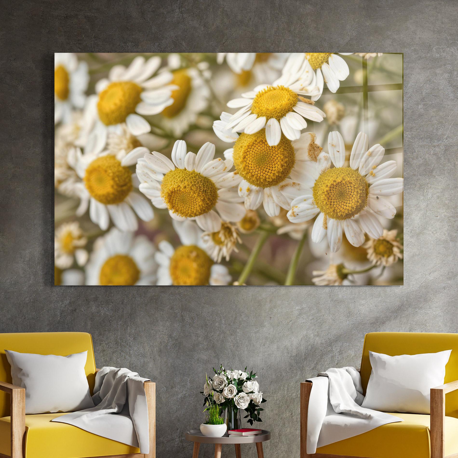 Üvegkép Daisy Wall mockup 4
