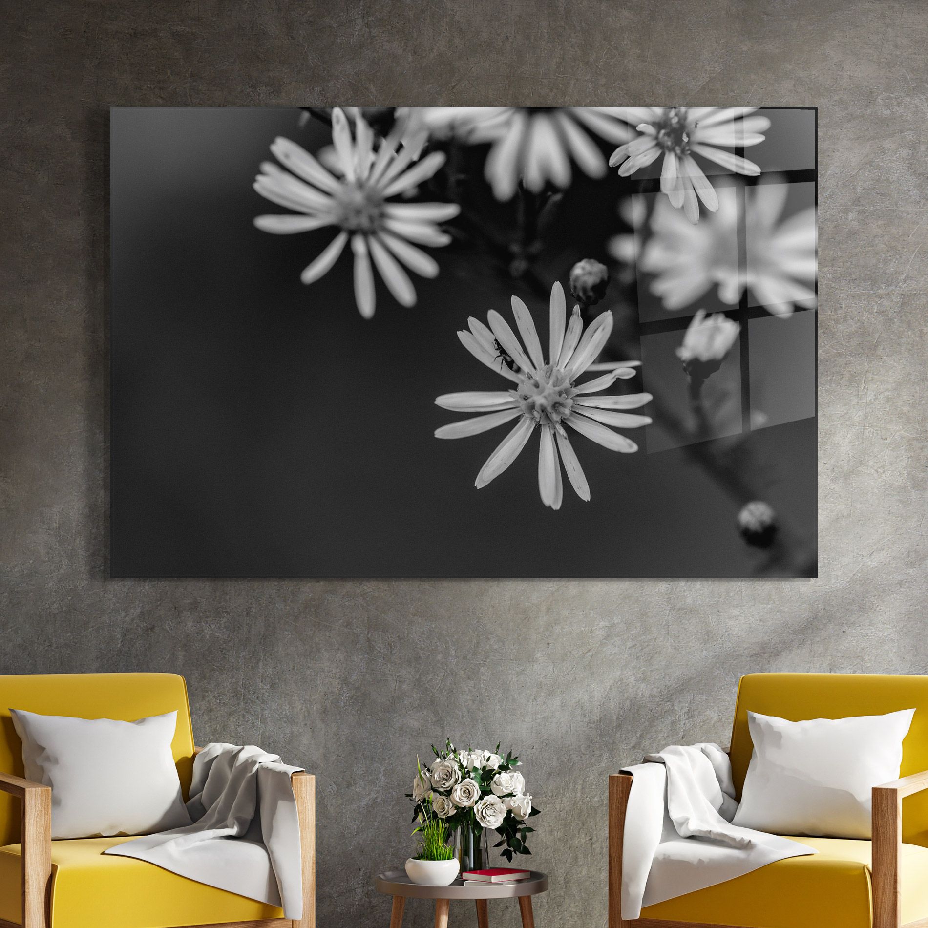 Grey Small Daisy mockup 4