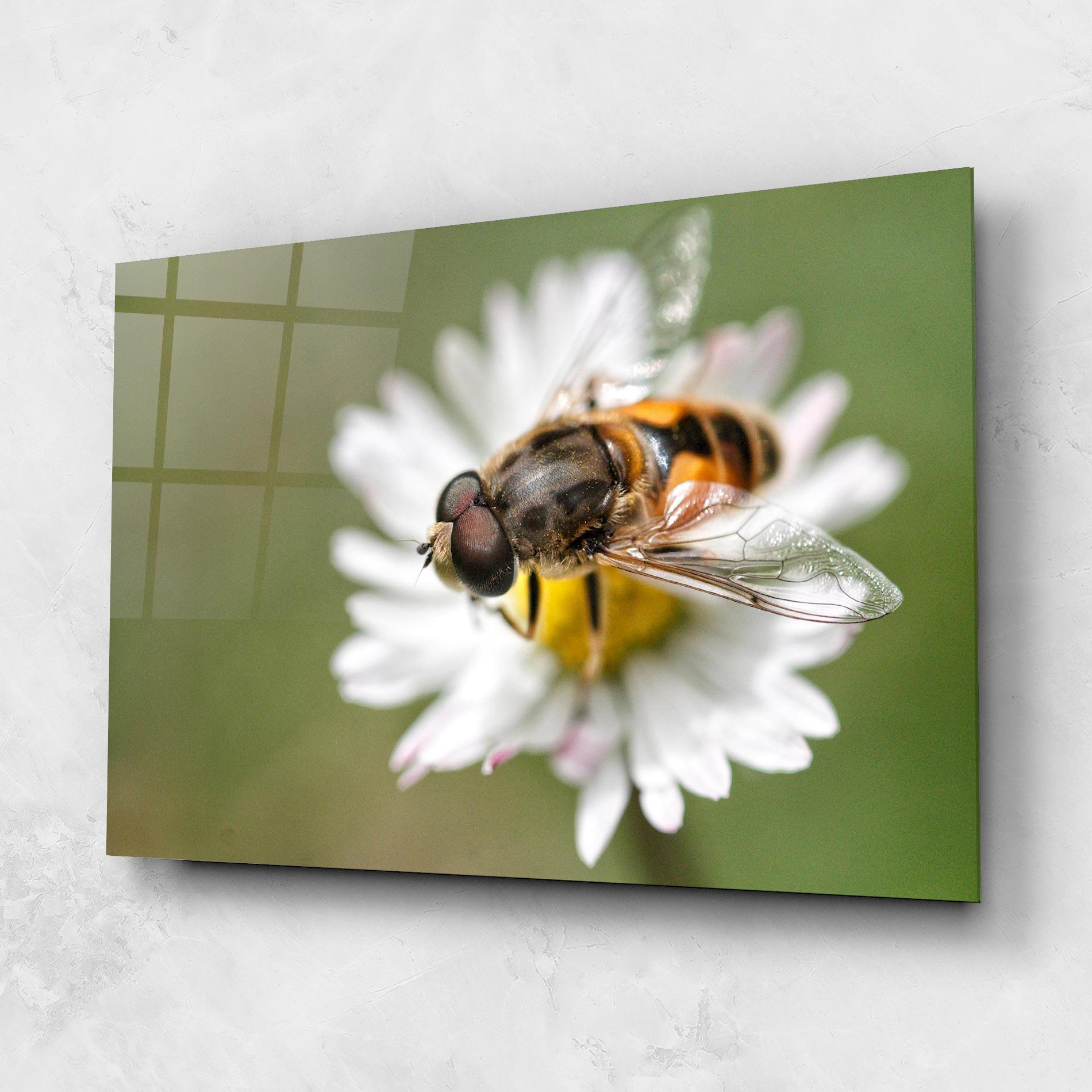 Üvegkép Bee On Small Daisy mockup 1