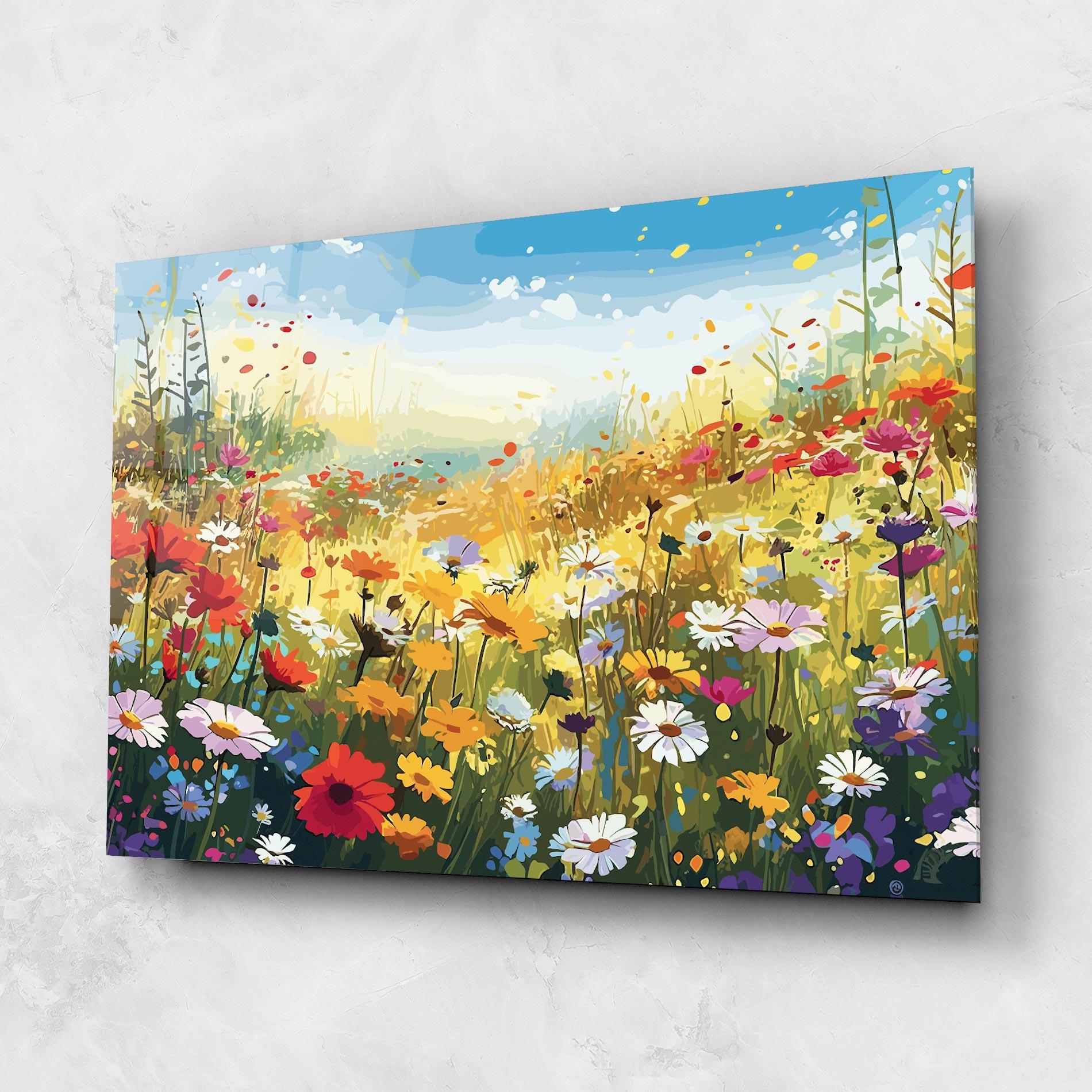 Üvegkép Colorful Daisy Mix mockup 1