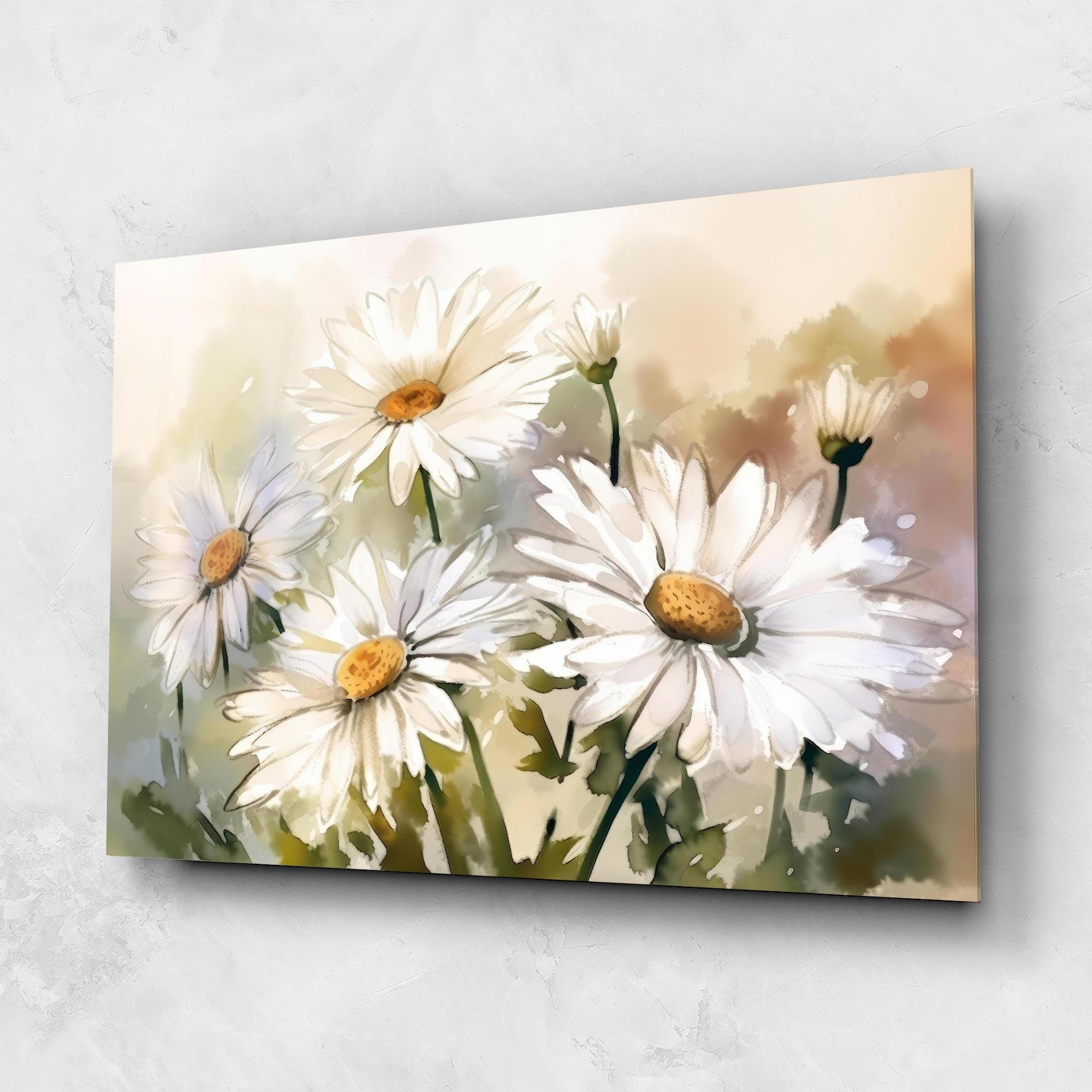 Üvegkép Daisy Painting mockup 1