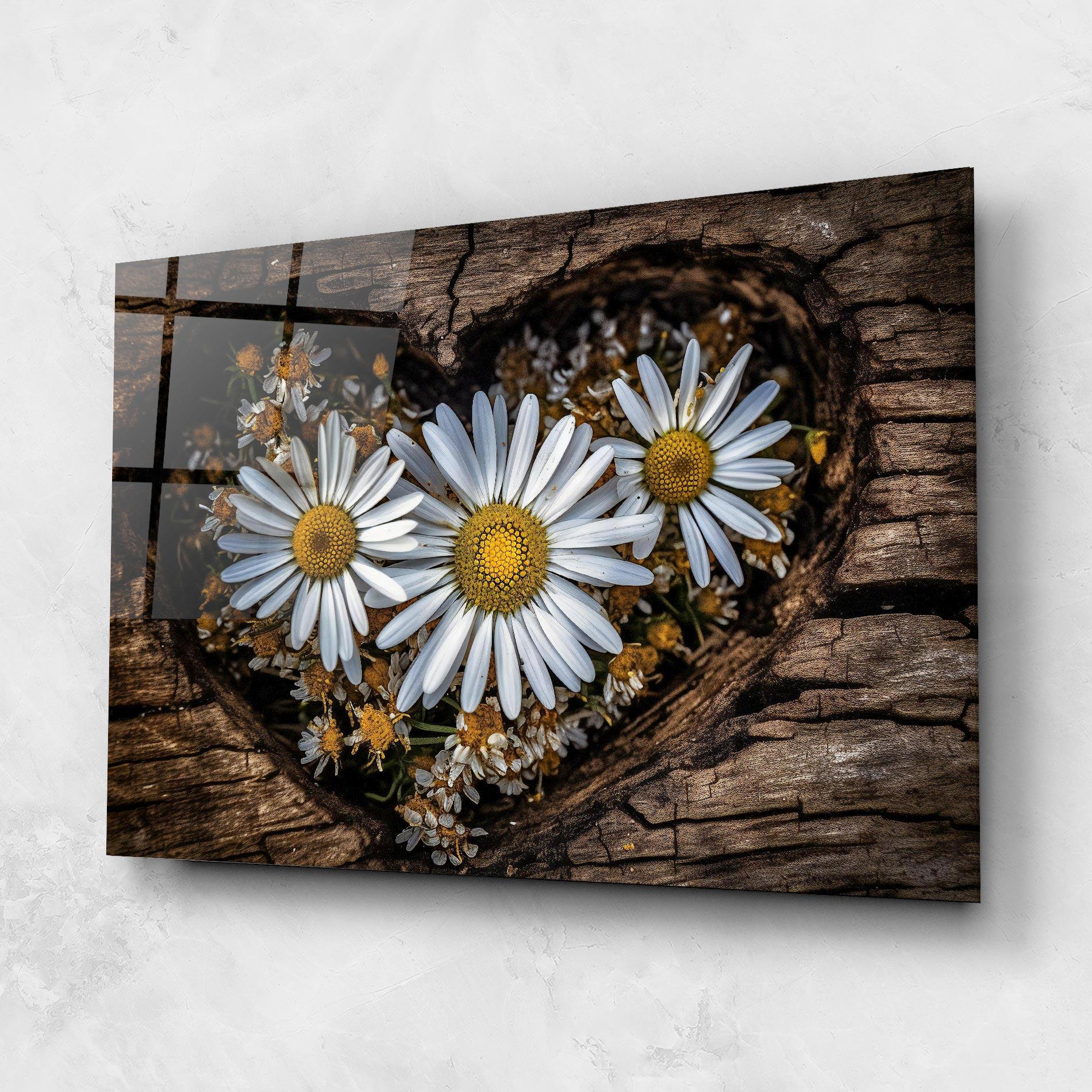 Üvegkép Heart Shaped Daisy mockup 1