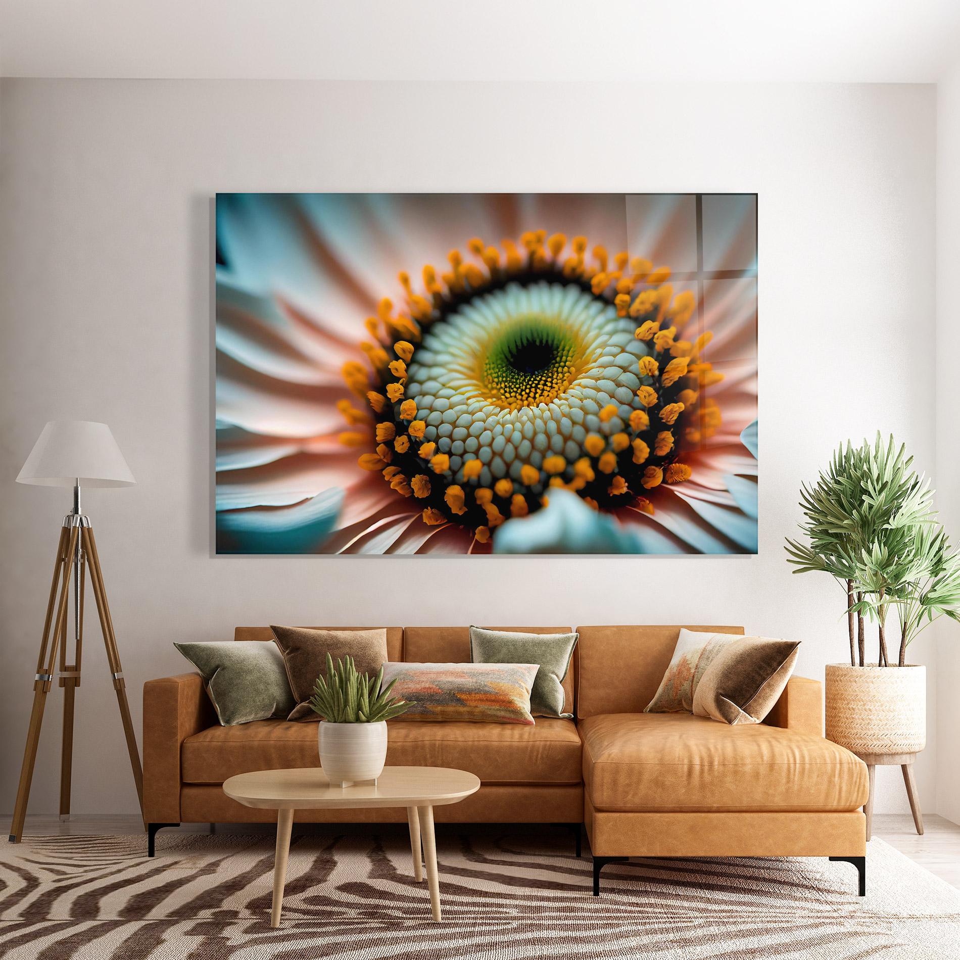 Üvegkép Big Blue Daisy mockup 7