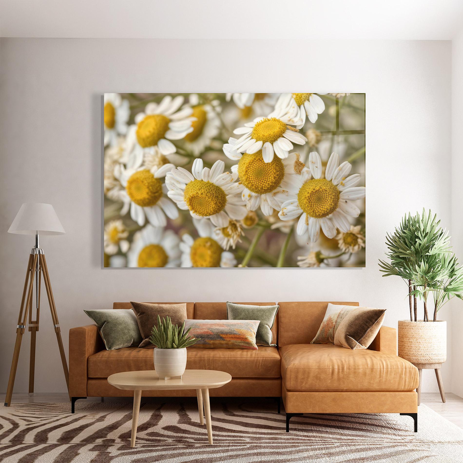 Üvegkép Daisy Wall mockup 7