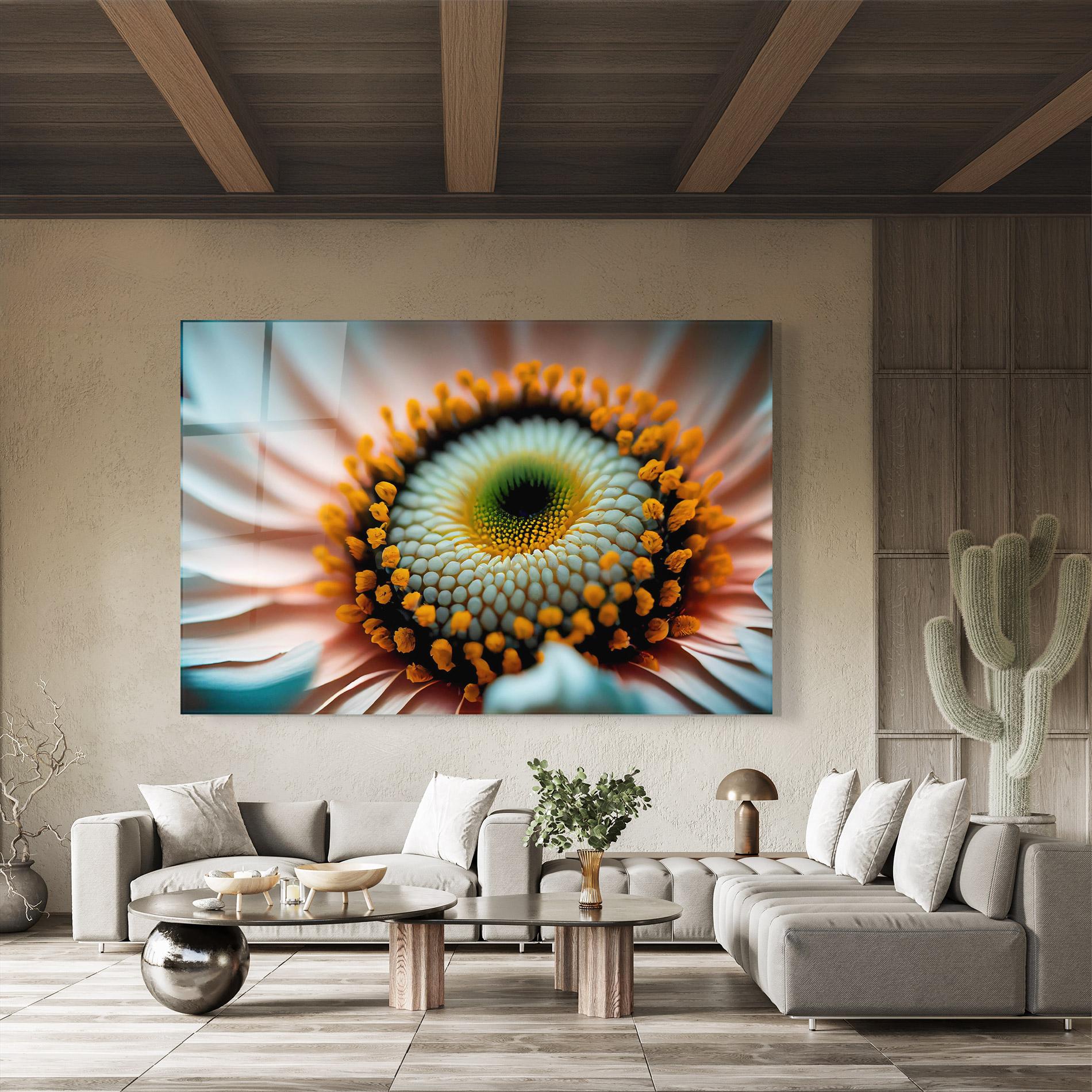 Üvegkép Big Blue Daisy mockup 8