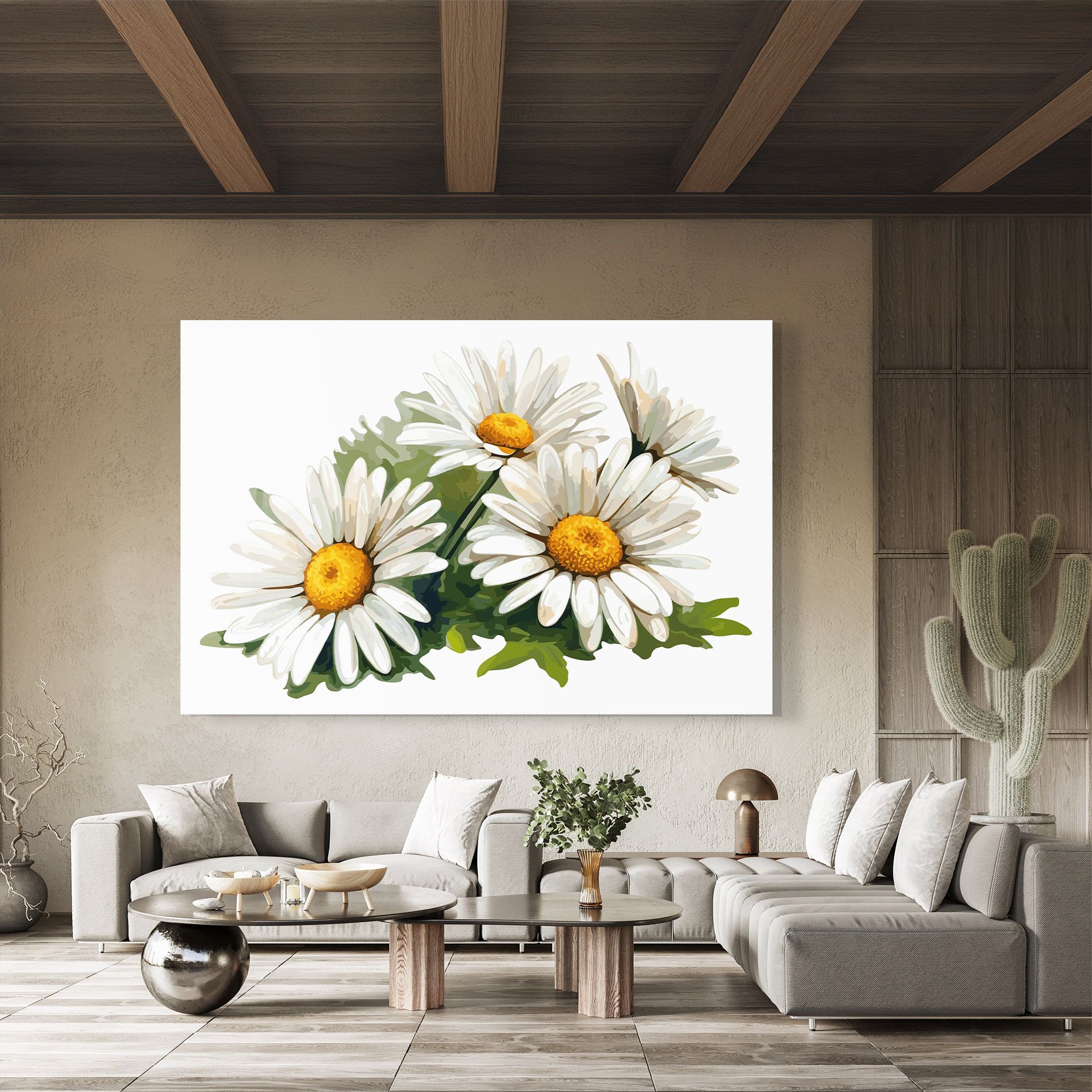 Grey White Daisy mockup 8