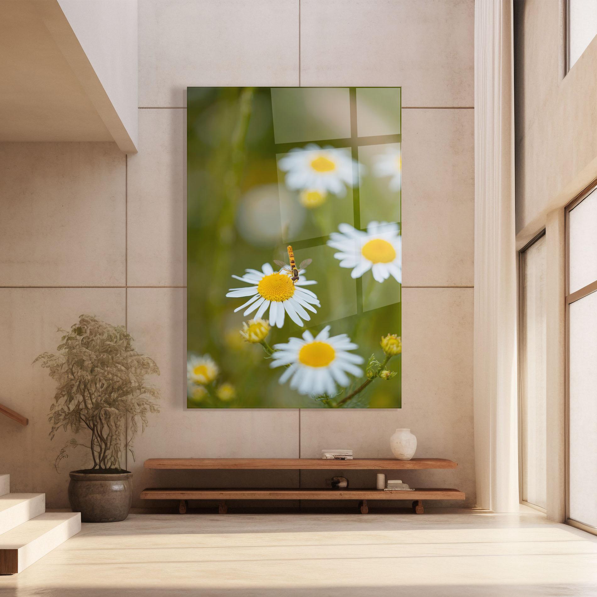 Üvegkép Bug On Small Daisy mockup 8