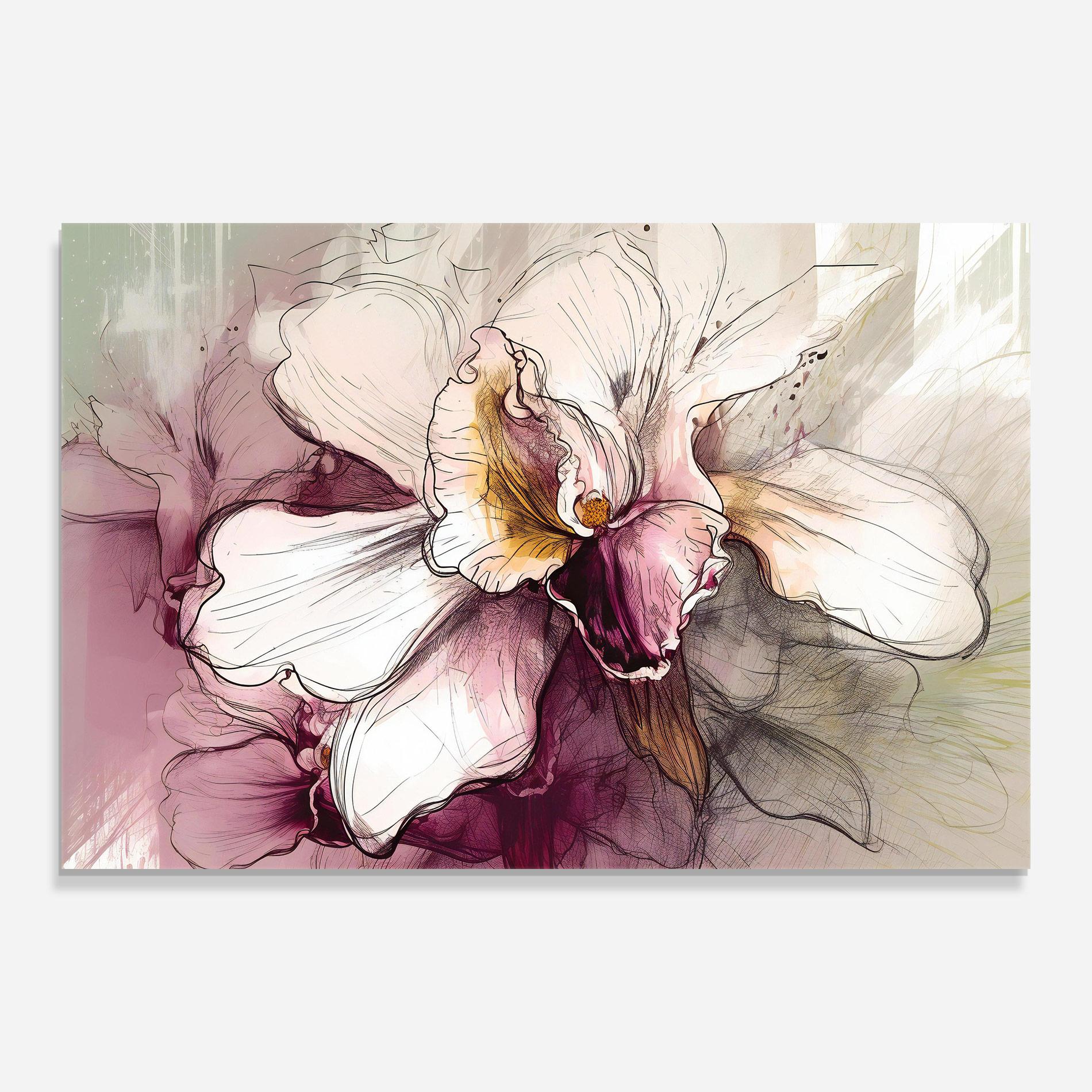 Üvegkép Painted Purple Orchid mockup 0
