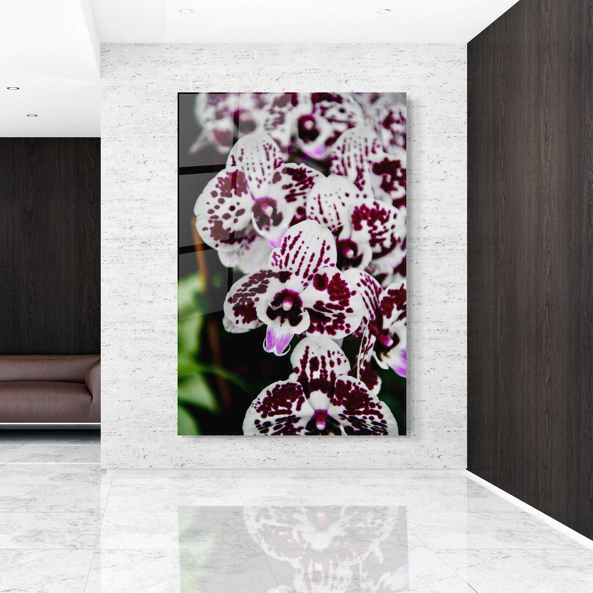 Üvegkép Dark Purple Orchids mockup 9