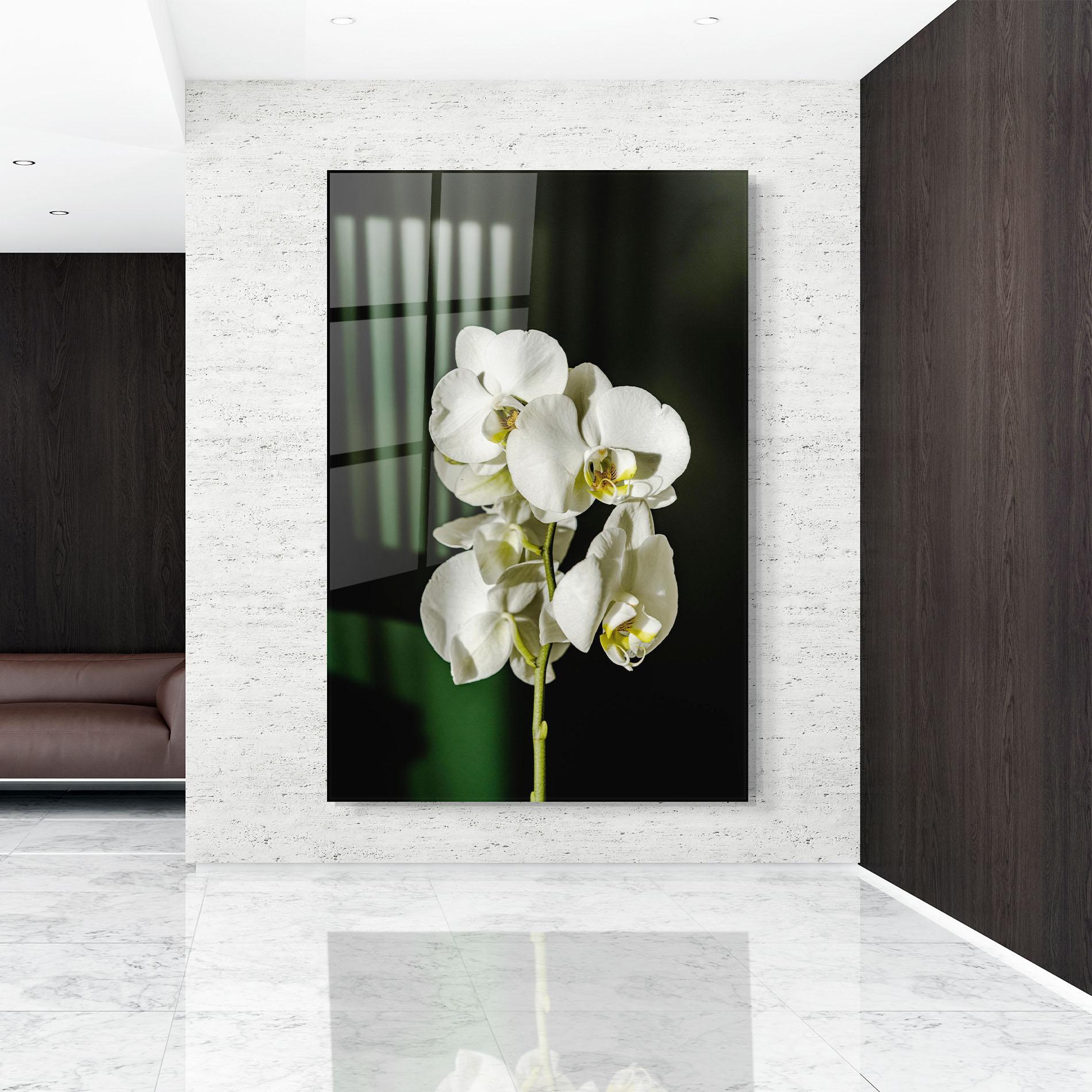 Üvegkép Orchid On Green mockup 9