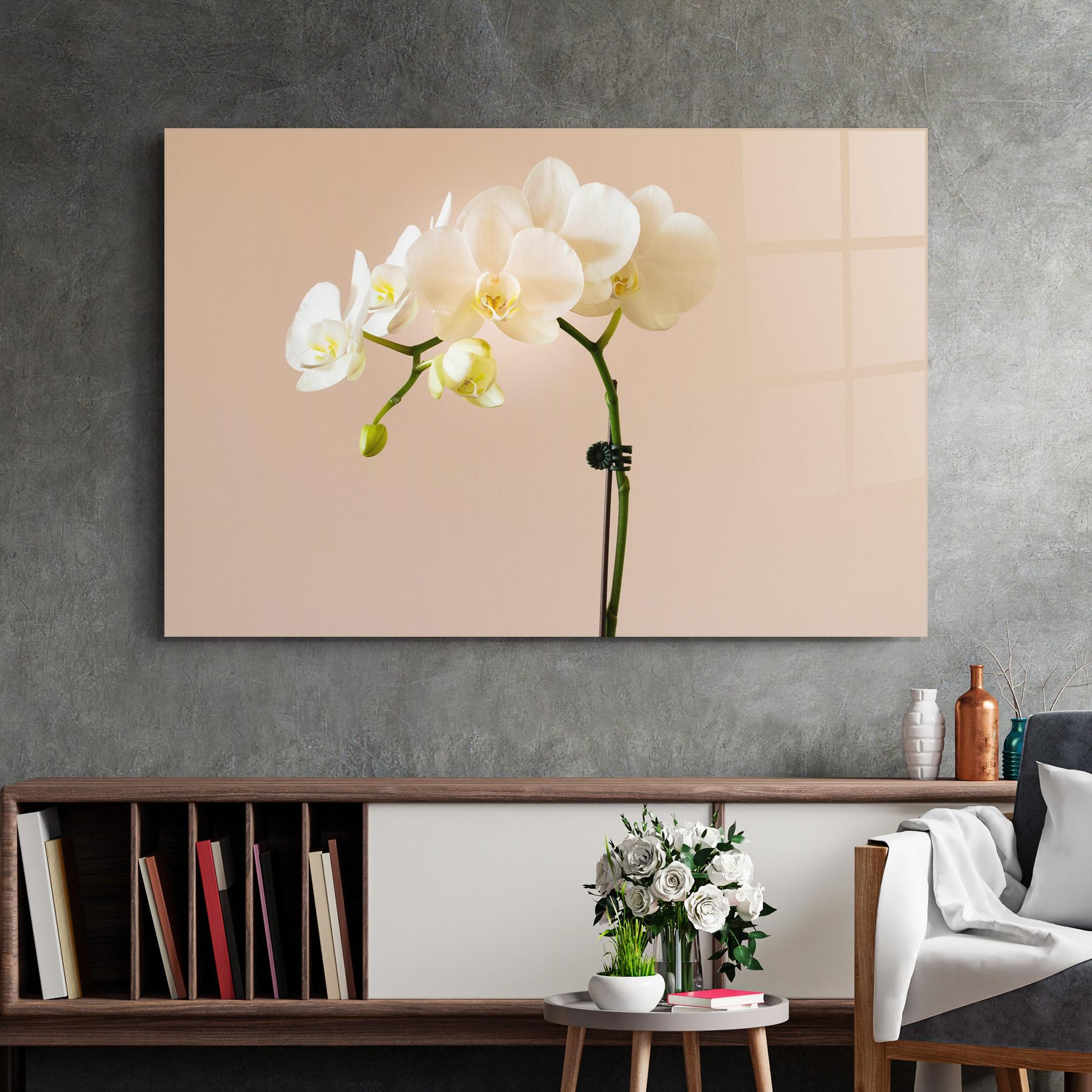 Üvegkép Cream Orchid On Pink mockup 2