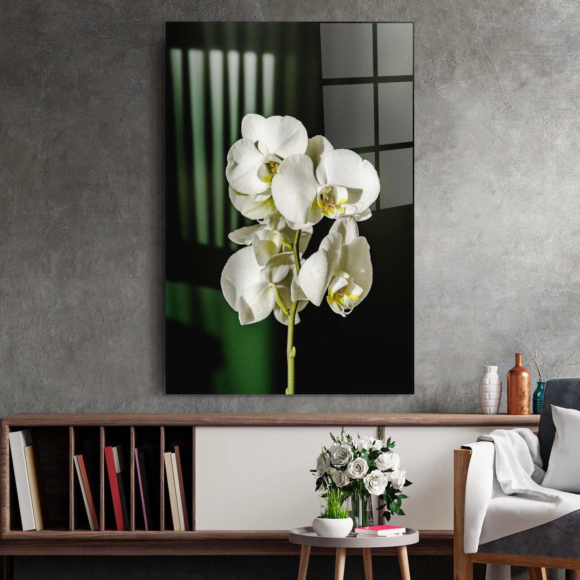 Üvegkép Orchid On Green mockup 2