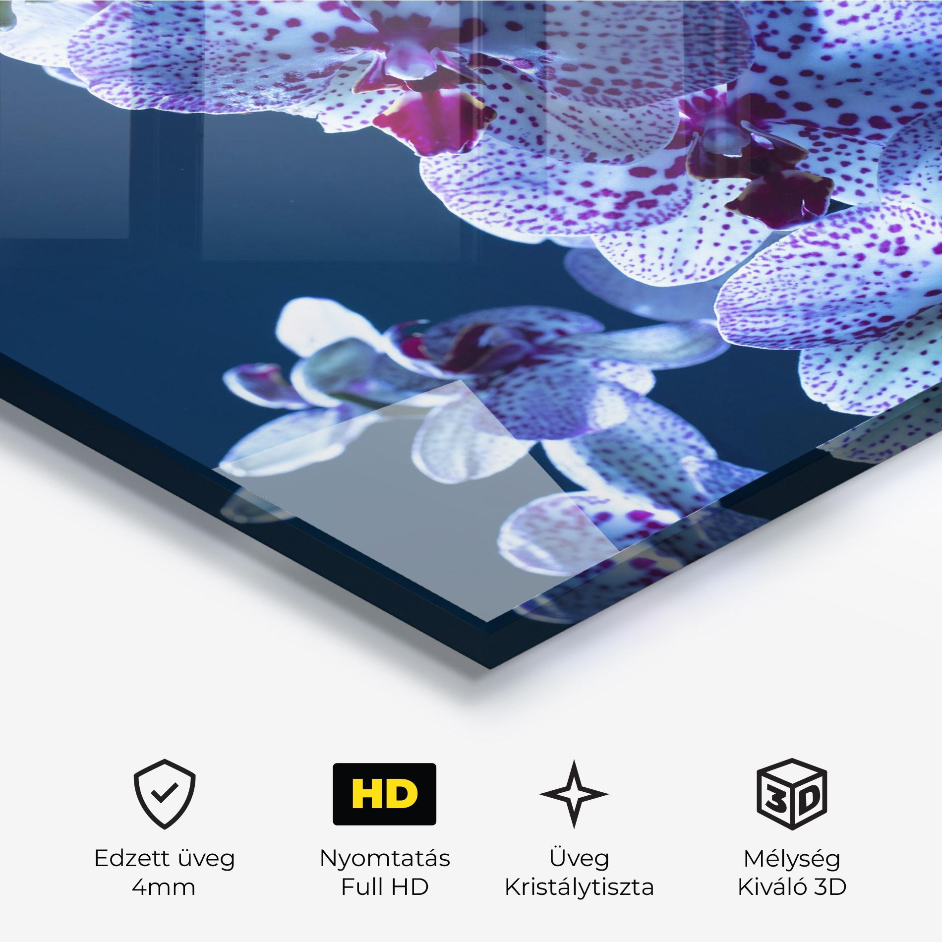 Üvegkép Blue Light Orchid mockup 3