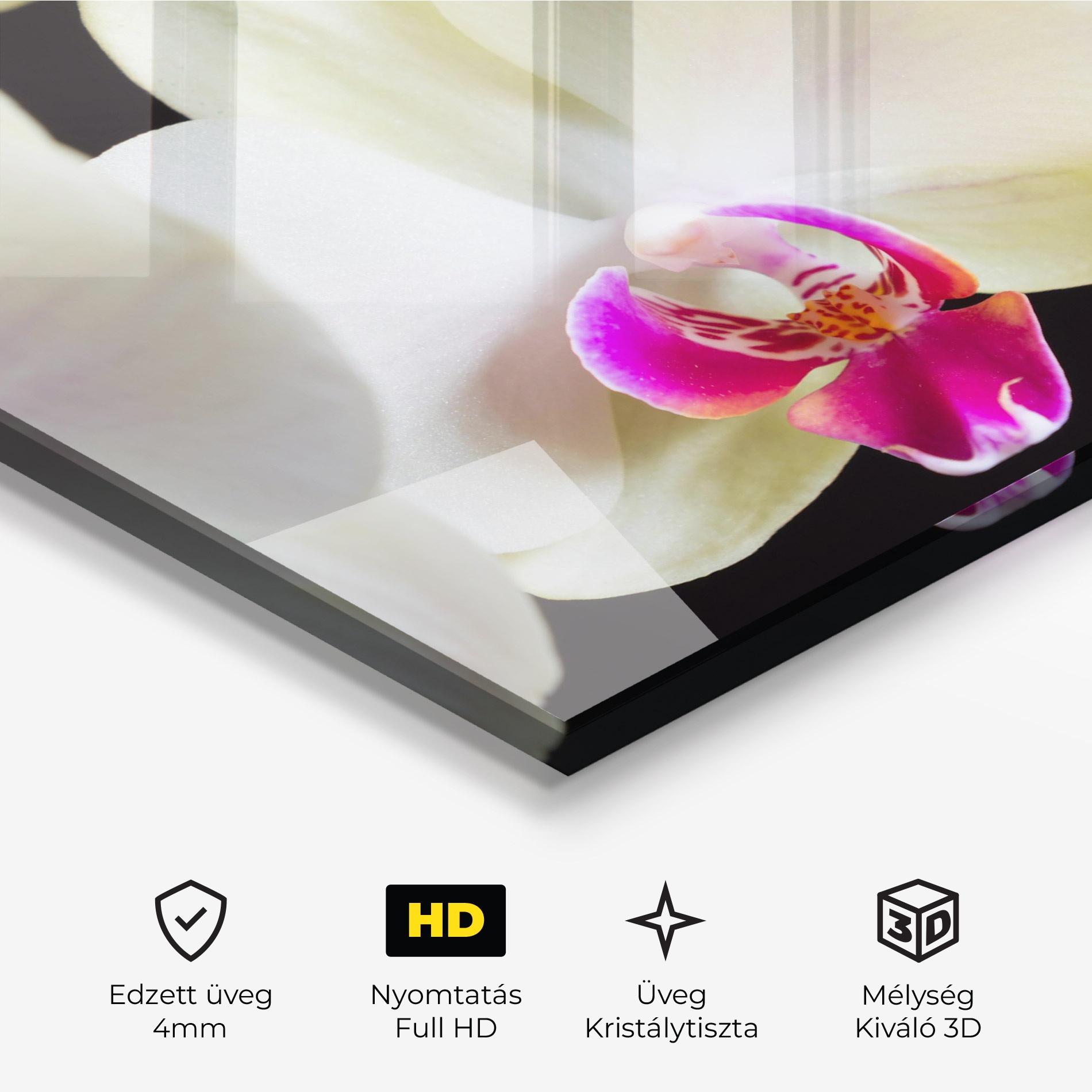 Üvegkép Cream Purple Orchids mockup 3