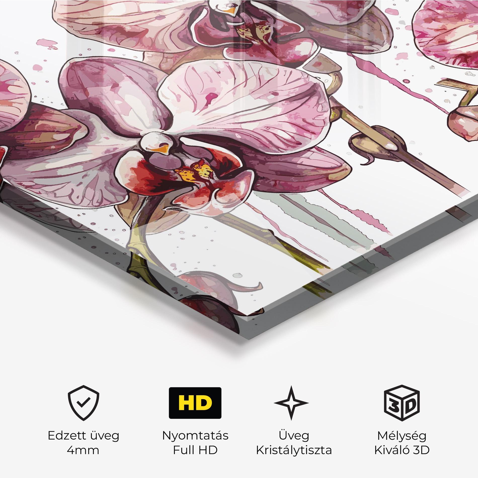 Üvegkép Orchid Art mockup 3
