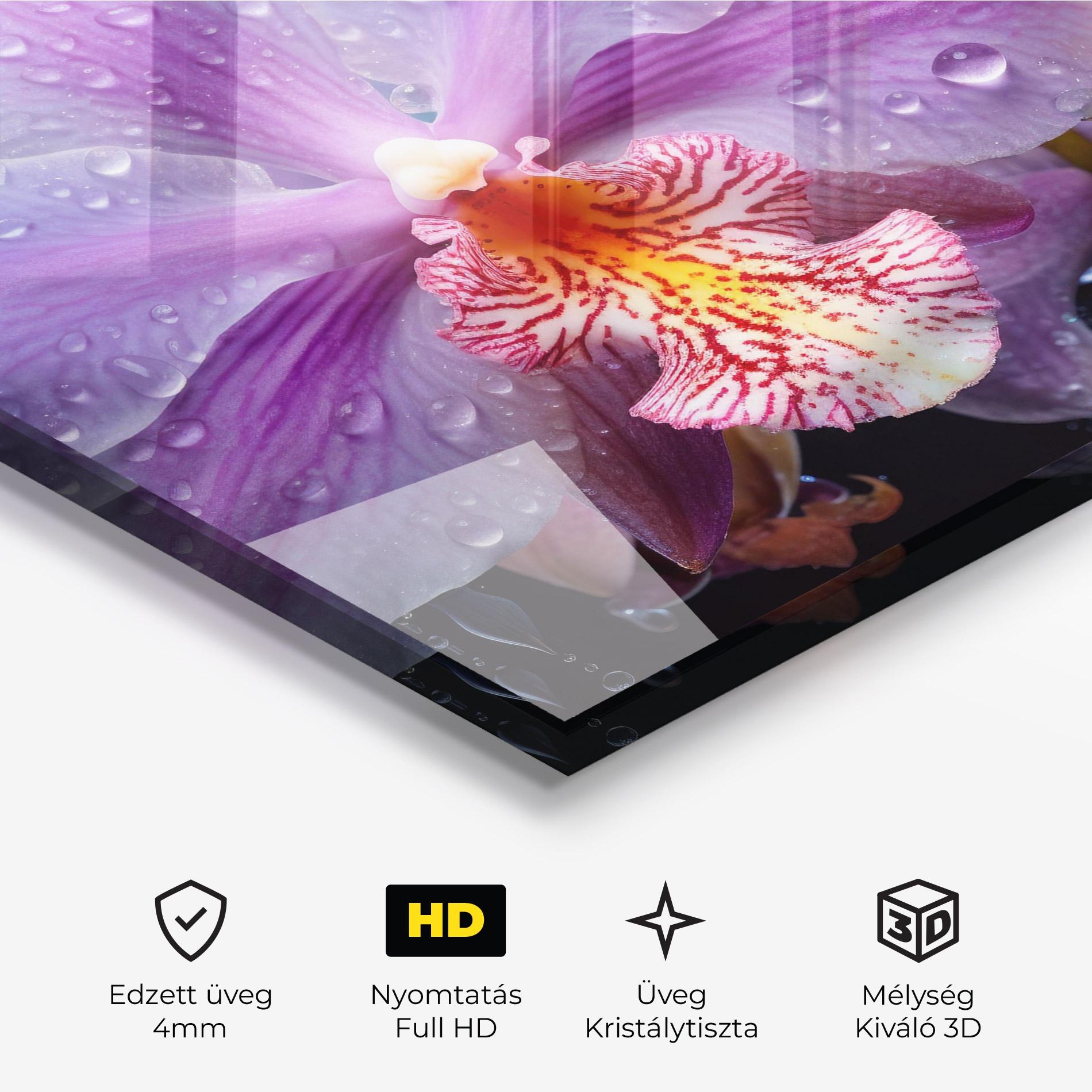 Üvegkép Orchid In Rain mockup 3