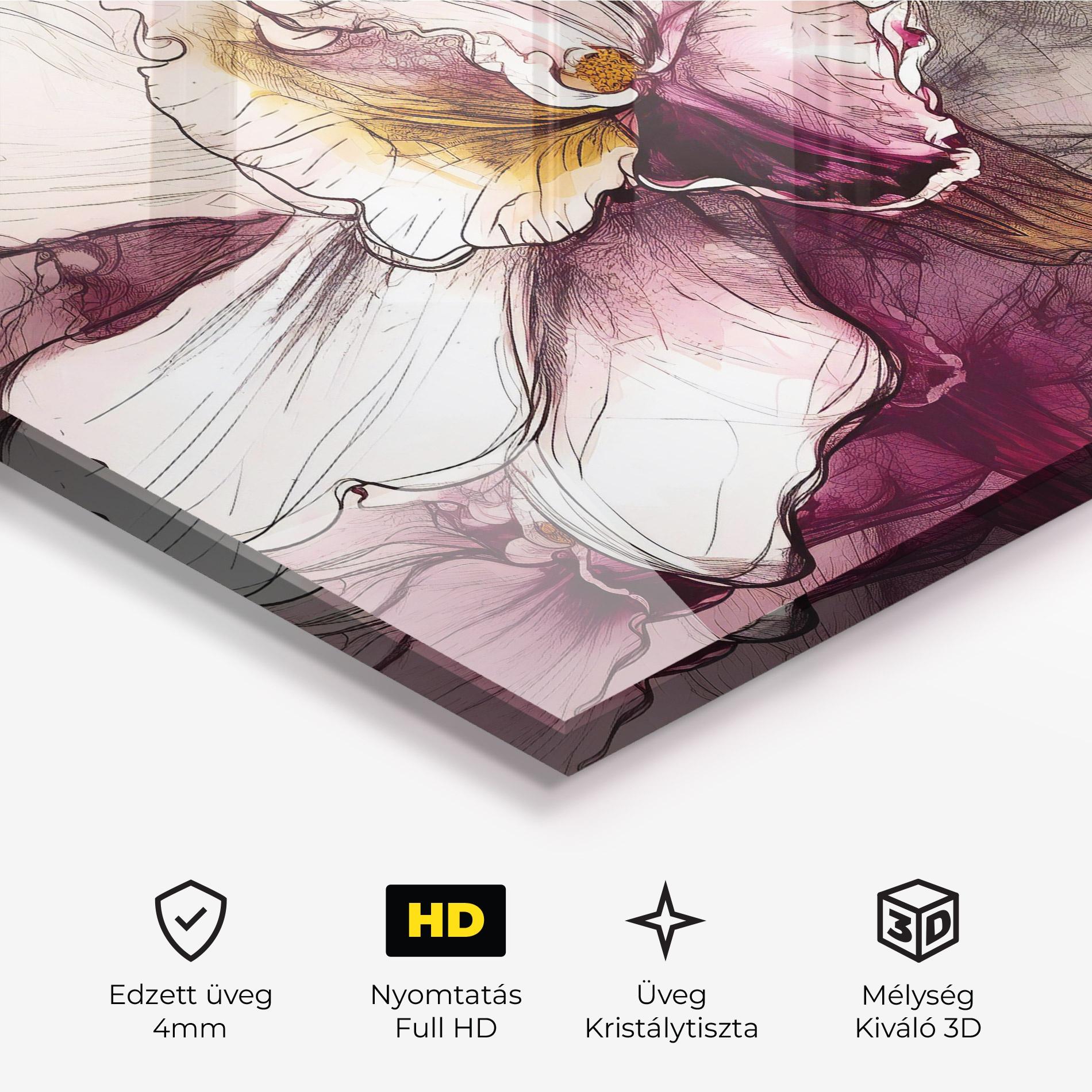 Üvegkép Painted Purple Orchid mockup 3