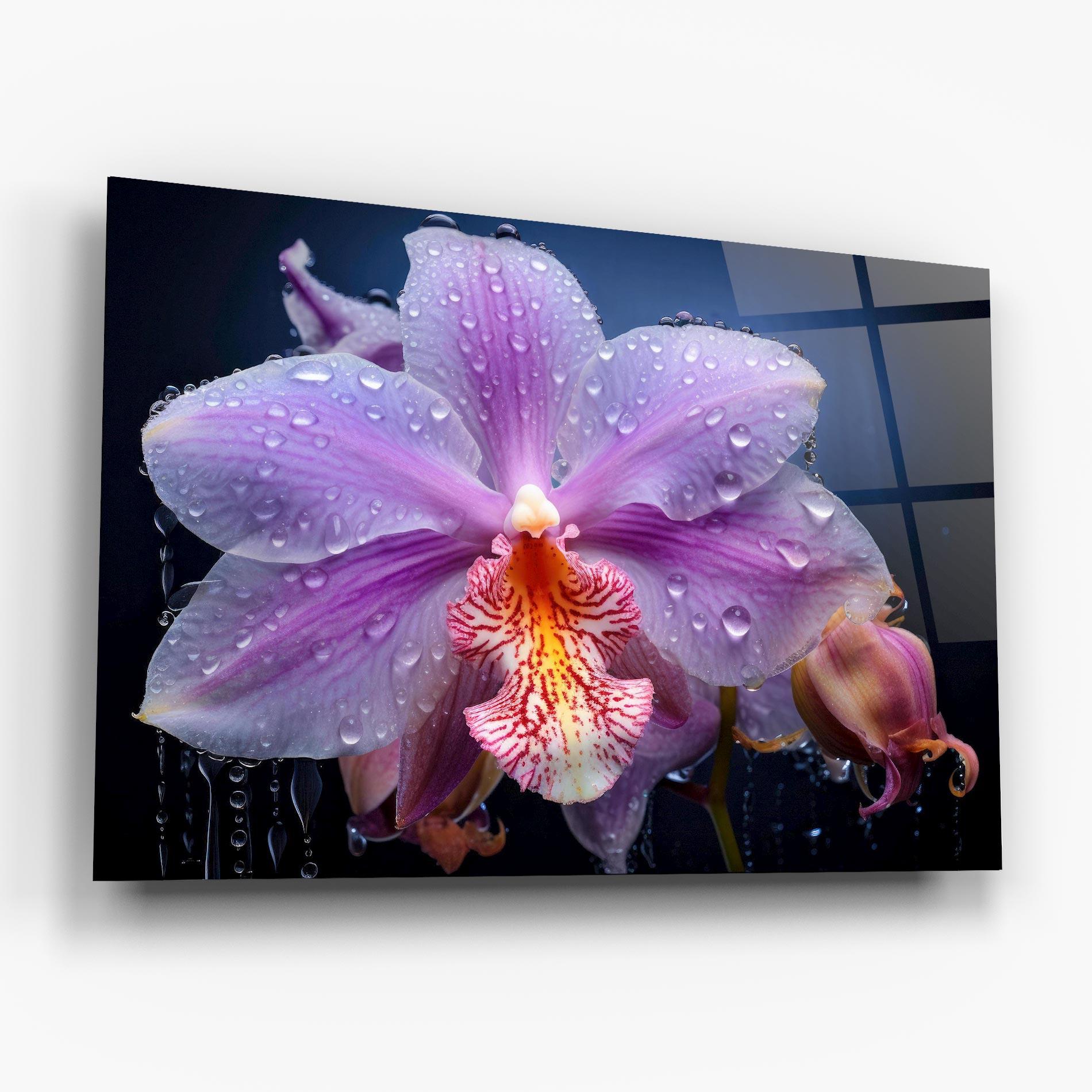 Üvegkép Orchid In Rain mockup 6