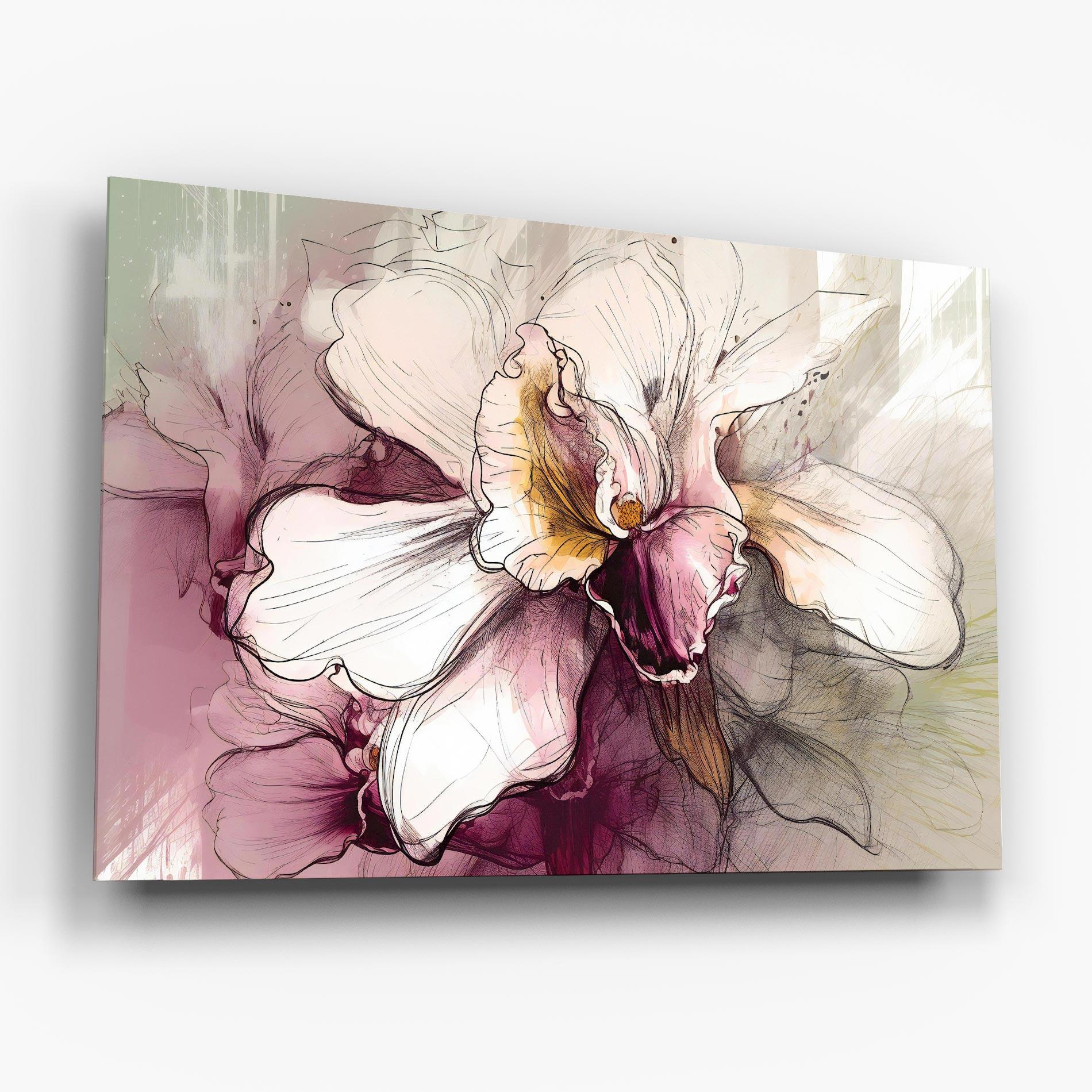 Üvegkép Painted Purple Orchid mockup 6