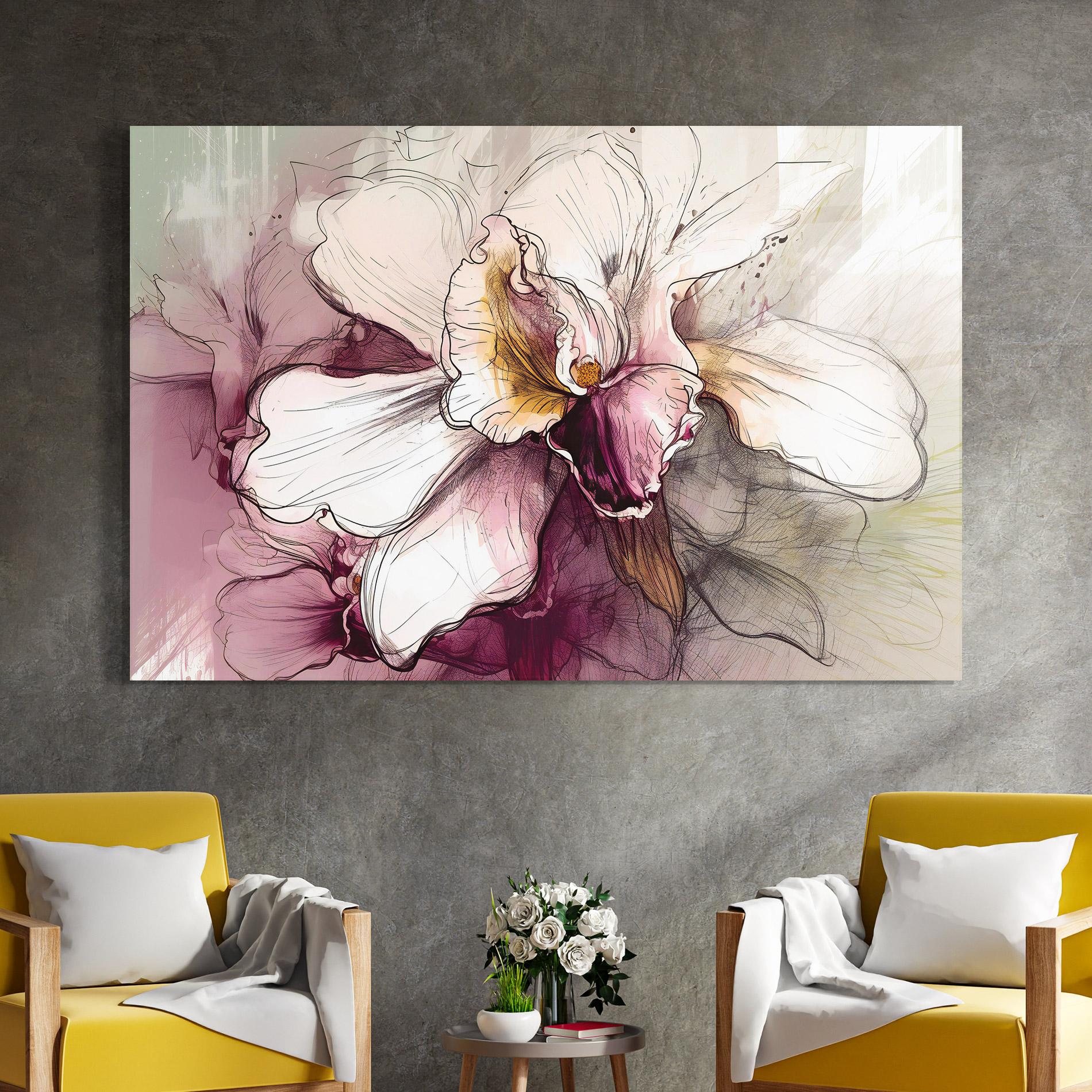 Üvegkép Painted Purple Orchid mockup 4