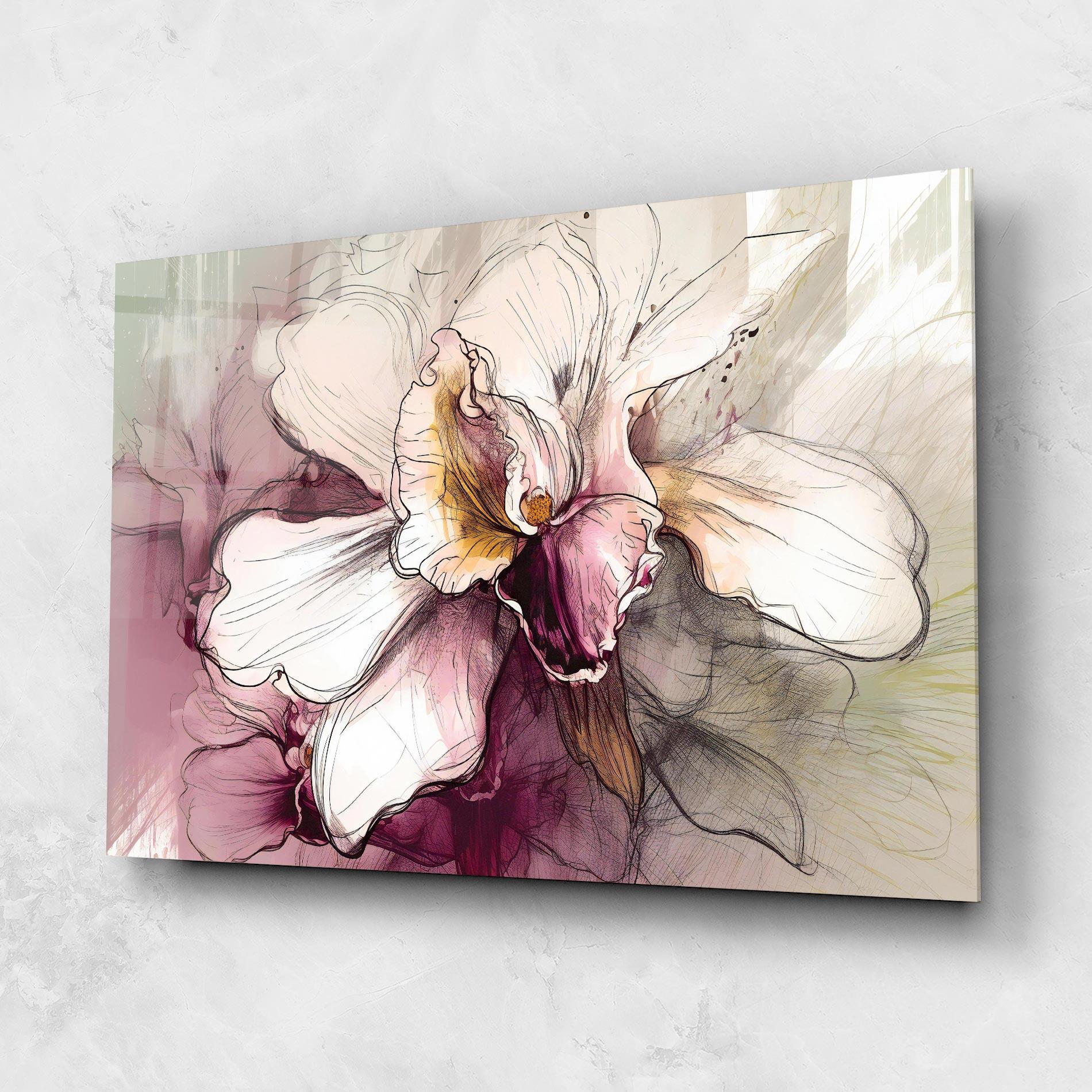 Üvegkép Painted Purple Orchid mockup 1