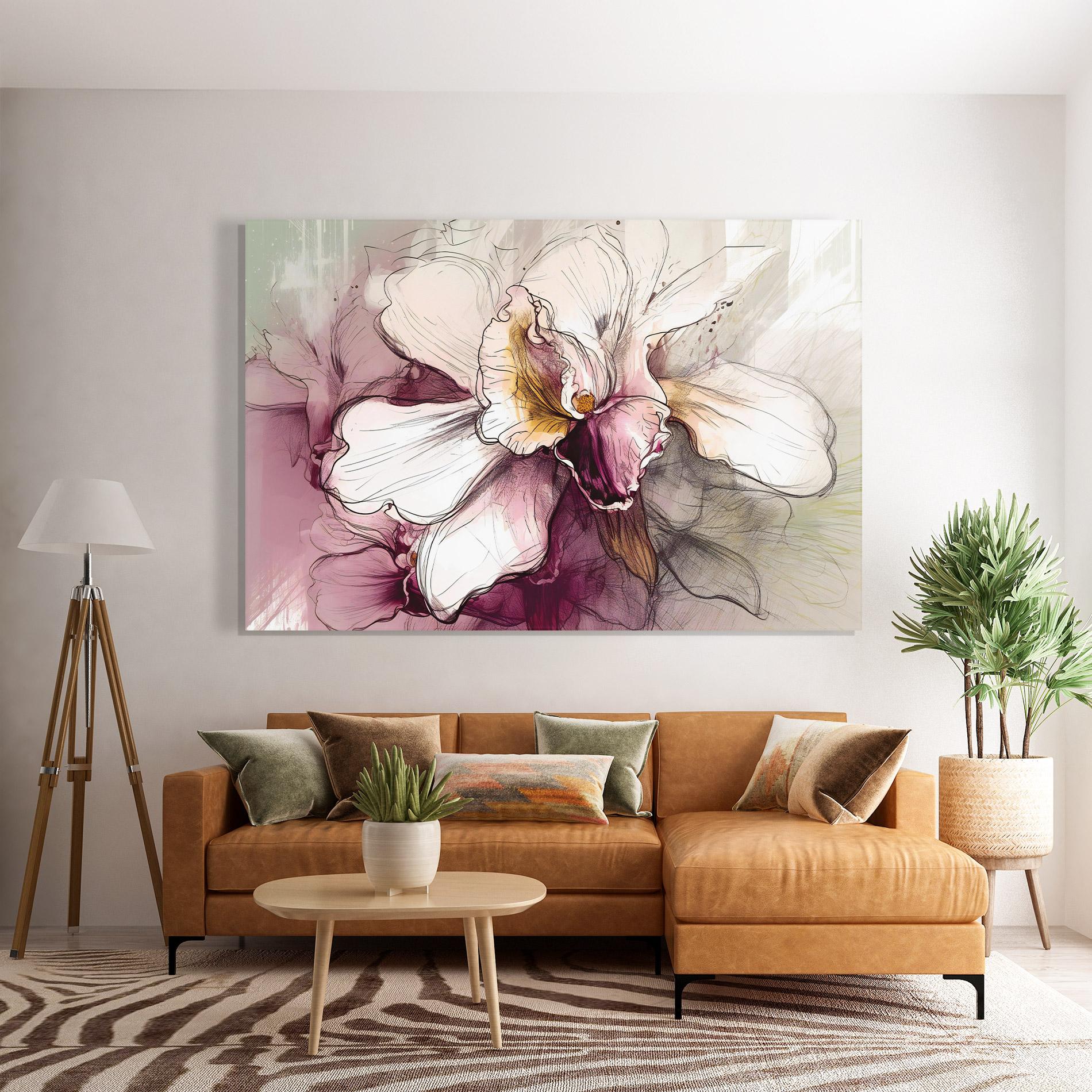 Üvegkép Painted Purple Orchid mockup 7