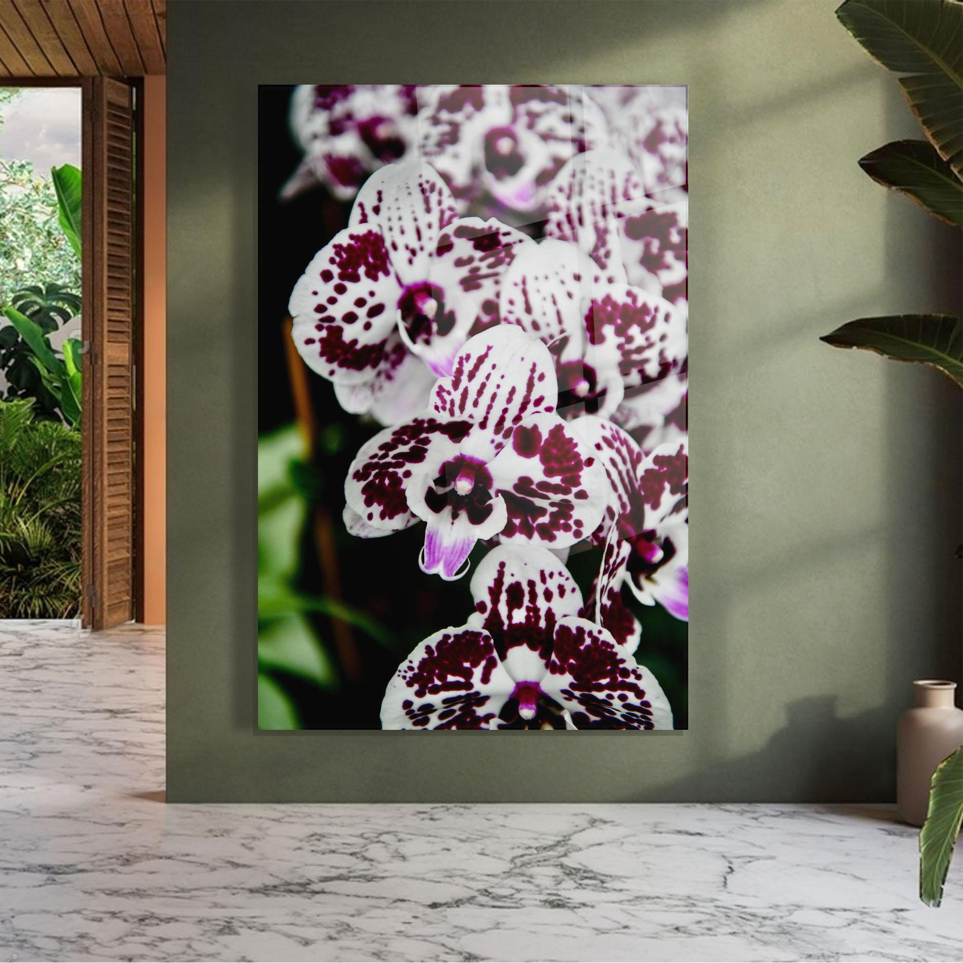 Üvegkép Dark Purple Orchids mockup 7