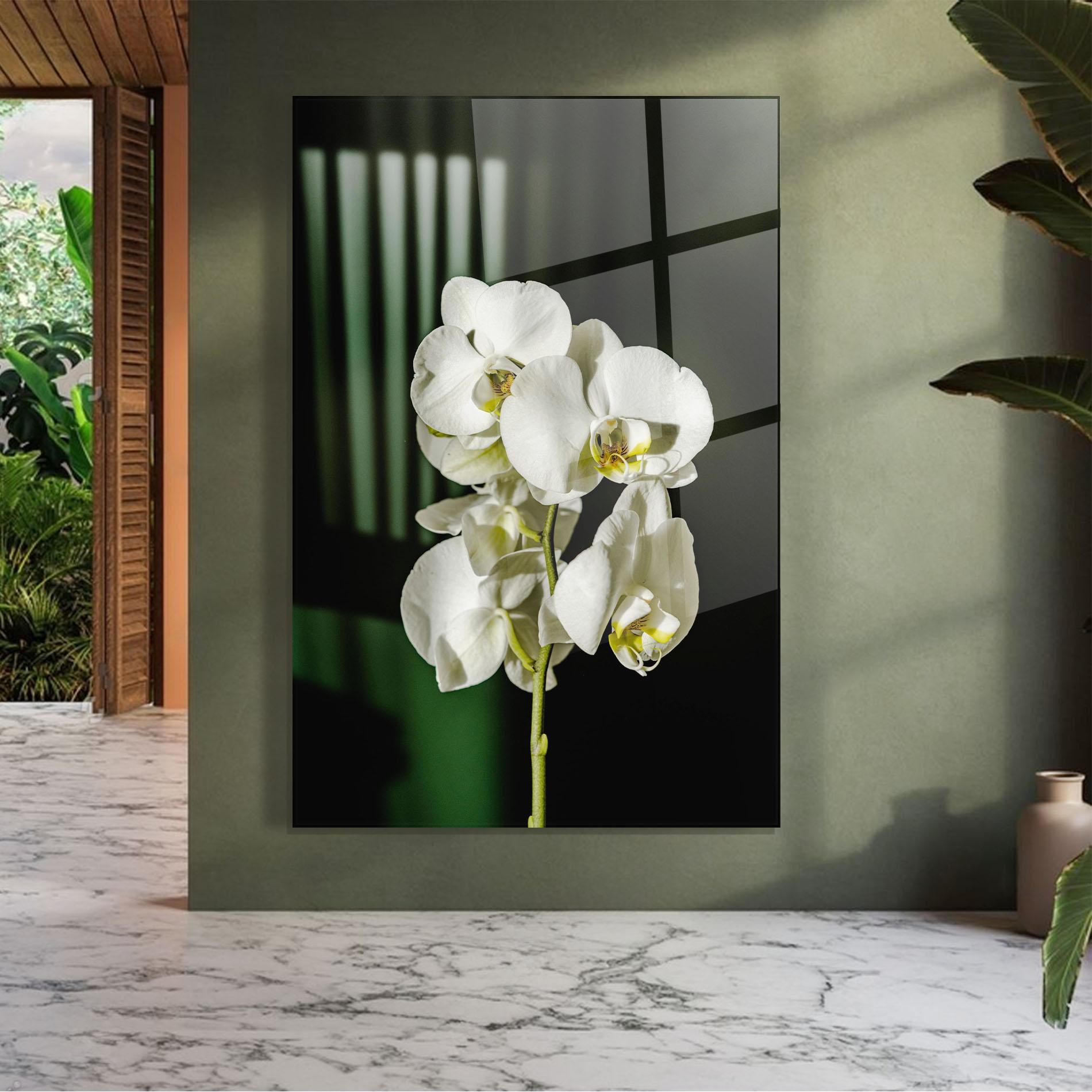 Üvegkép Orchid On Green mockup 7