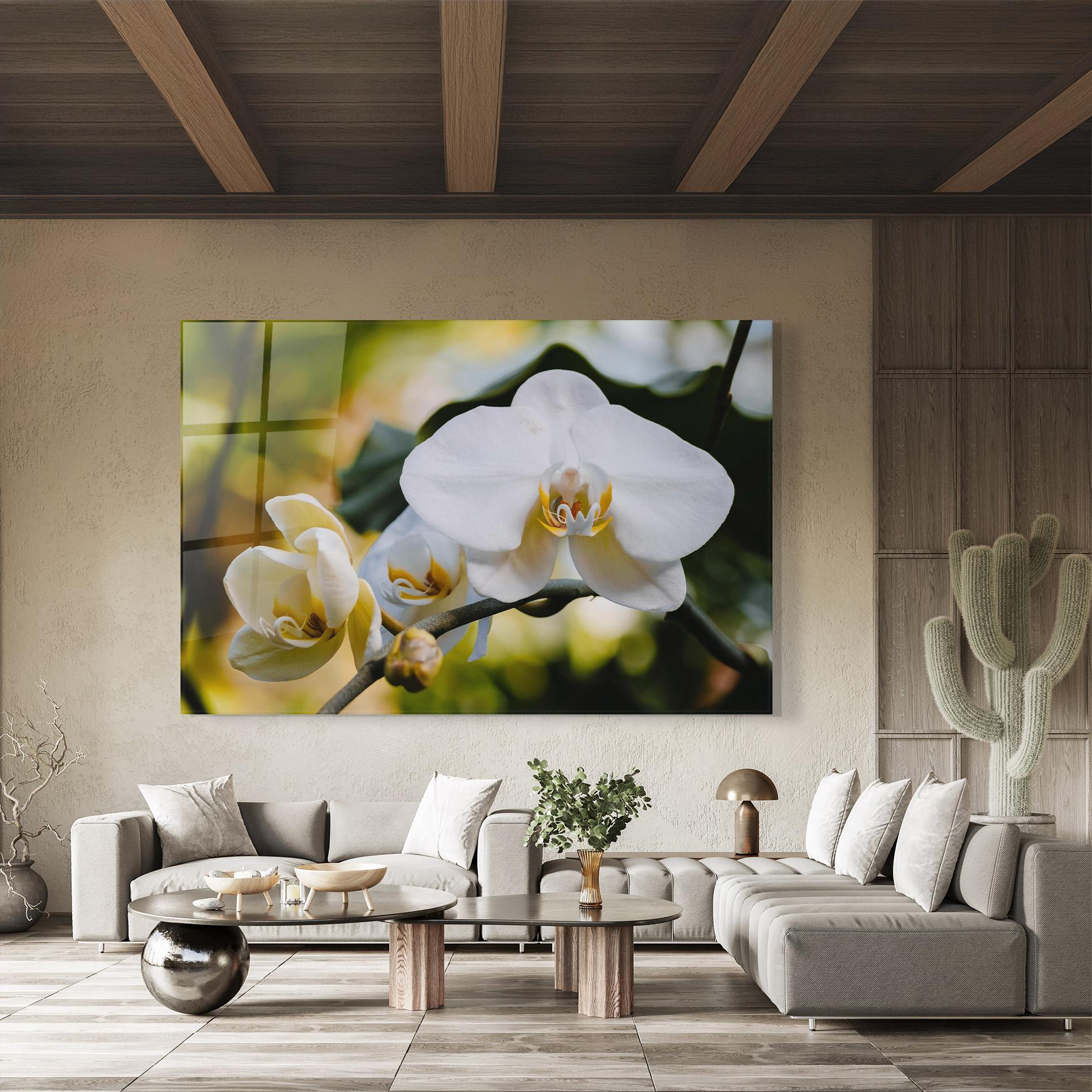 Üvegkép Cream Orchid In Nature mockup 8