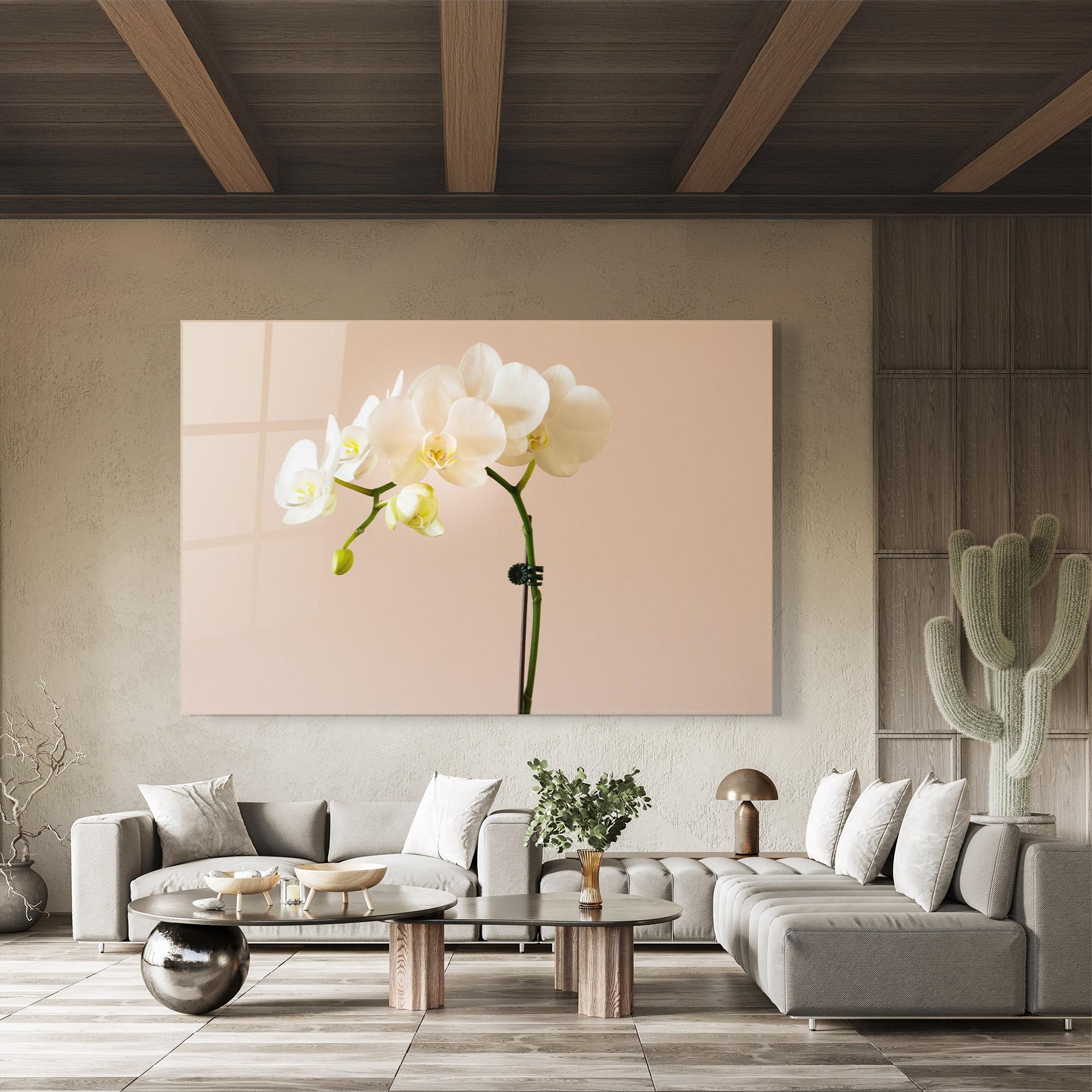 Üvegkép Cream Orchid On Pink mockup 8