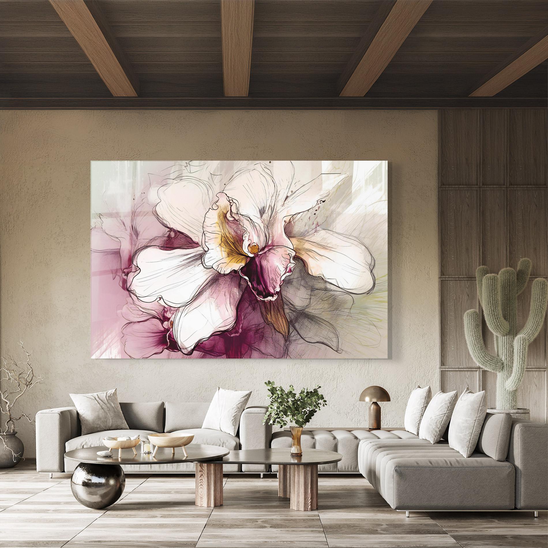 Üvegkép Painted Purple Orchid mockup 8