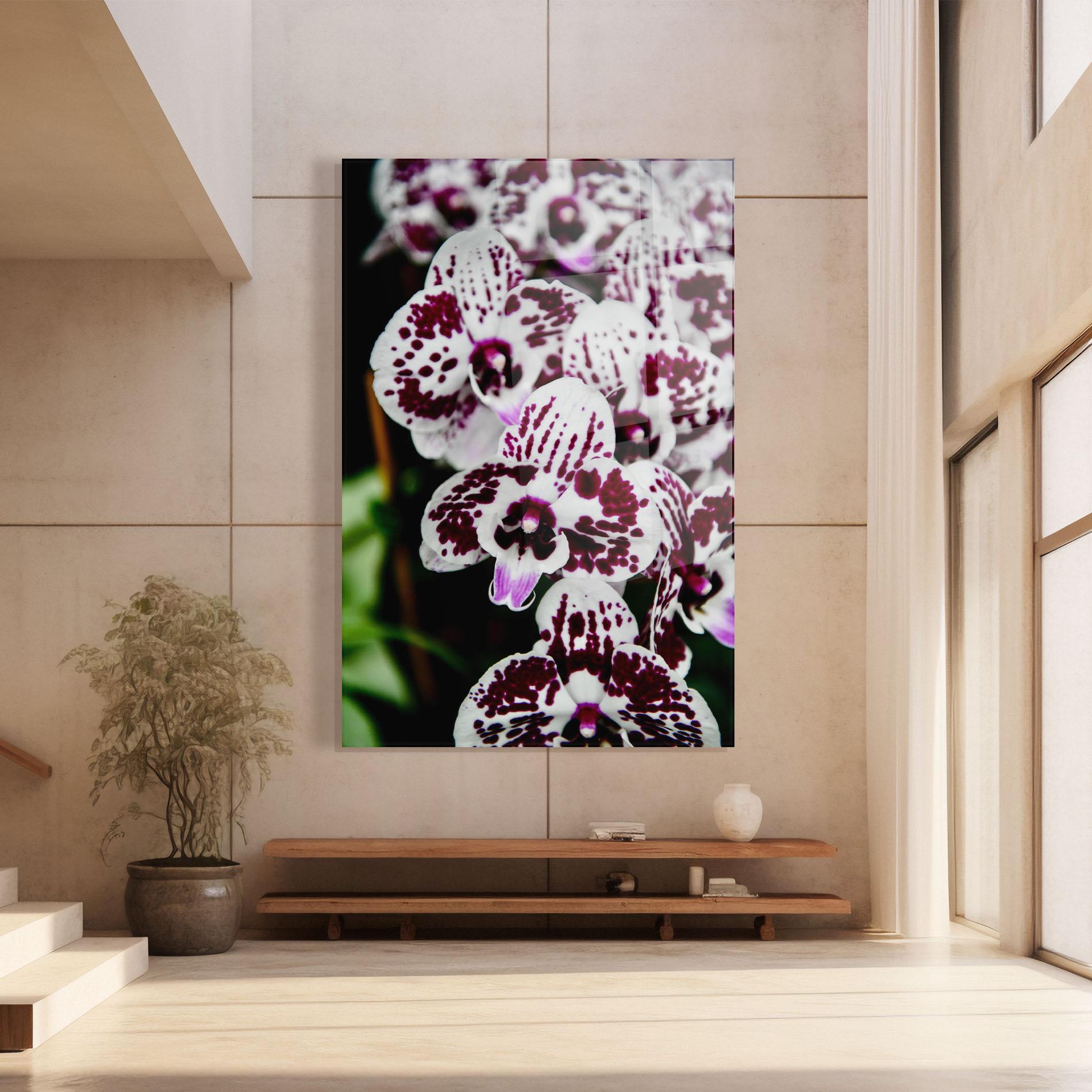 Üvegkép Dark Purple Orchids mockup 8
