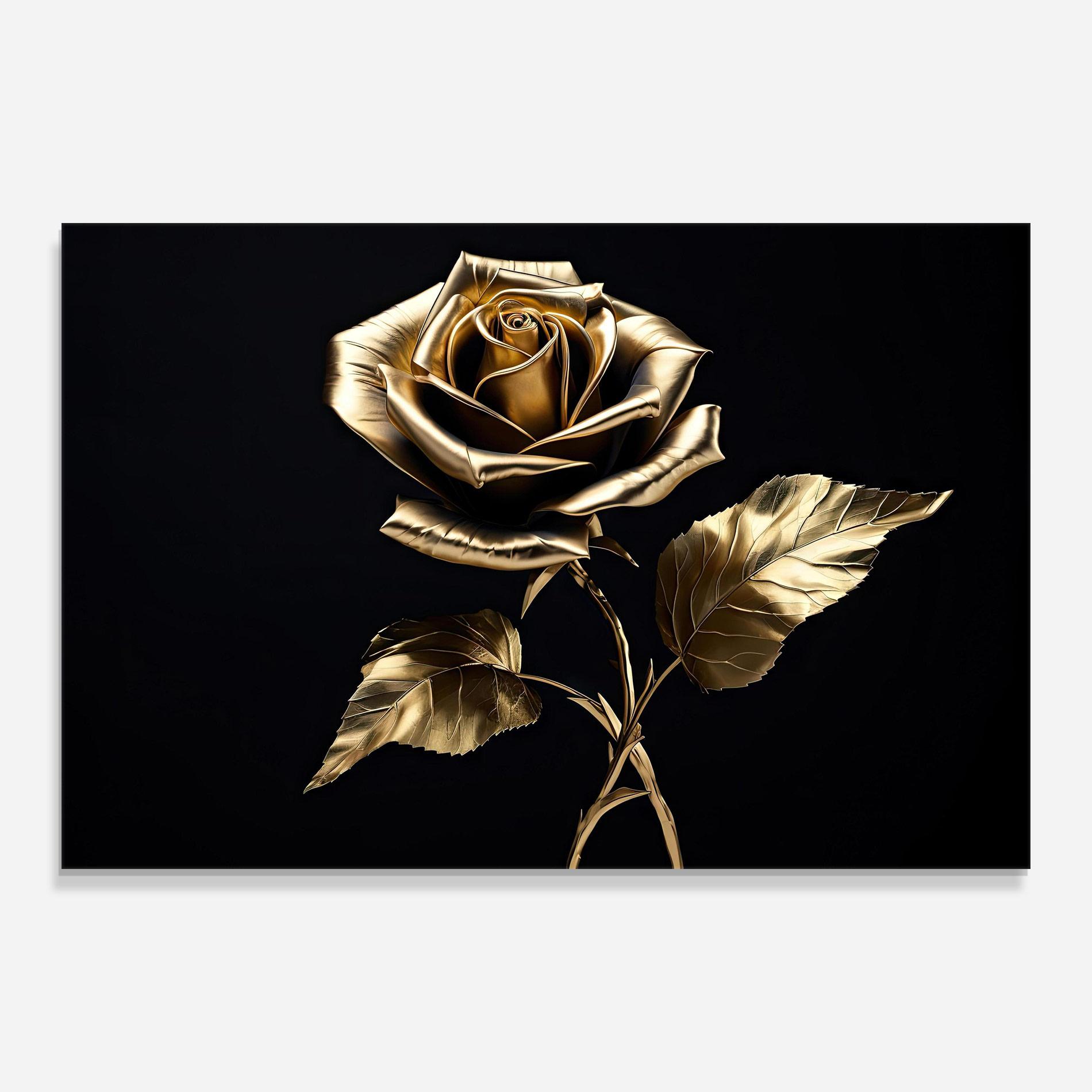 Üvegkép Beautiful Golden Rose mockup 0