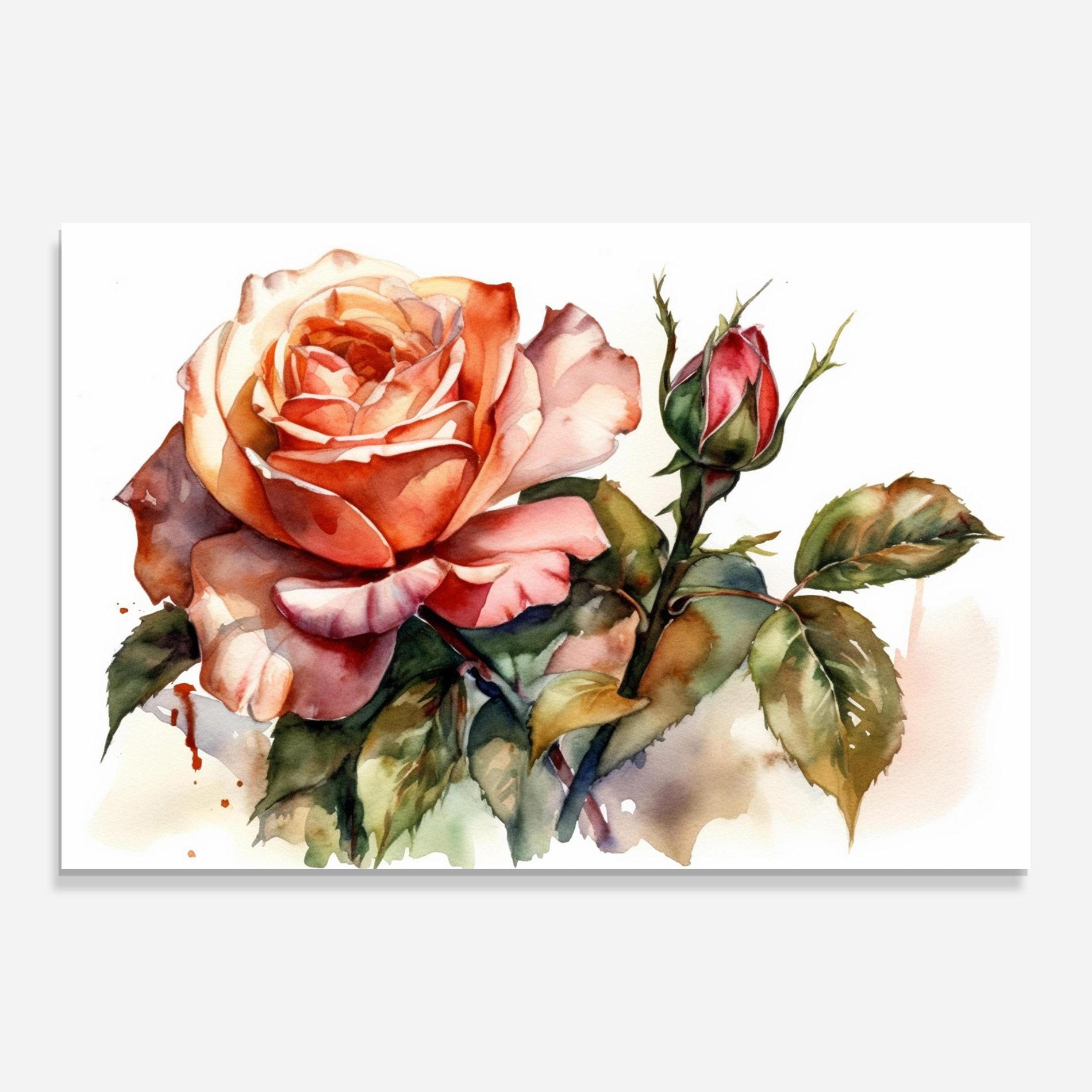 Üvegkép Big Rose Painted mockup 0