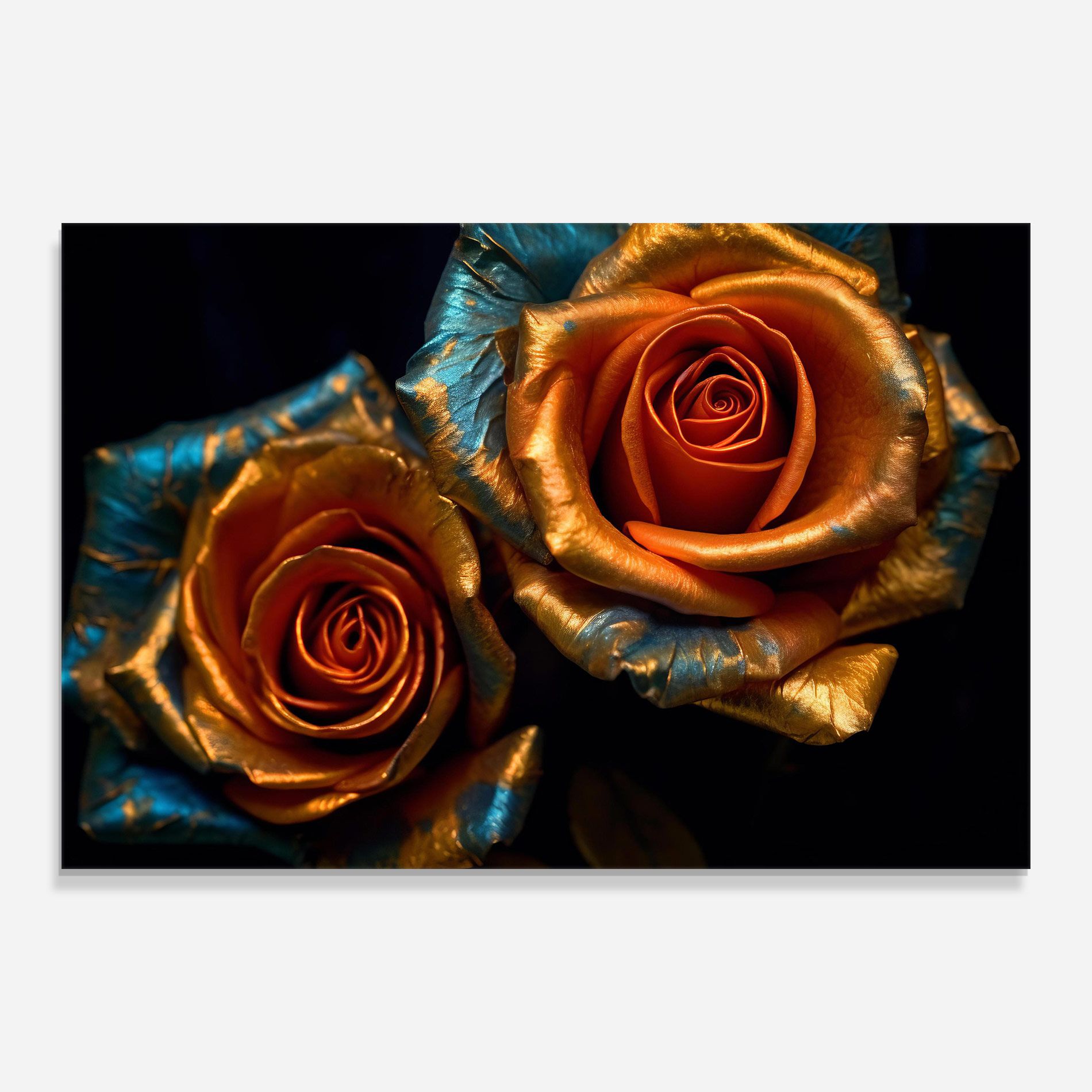 Golden Blue Roses mockup 0