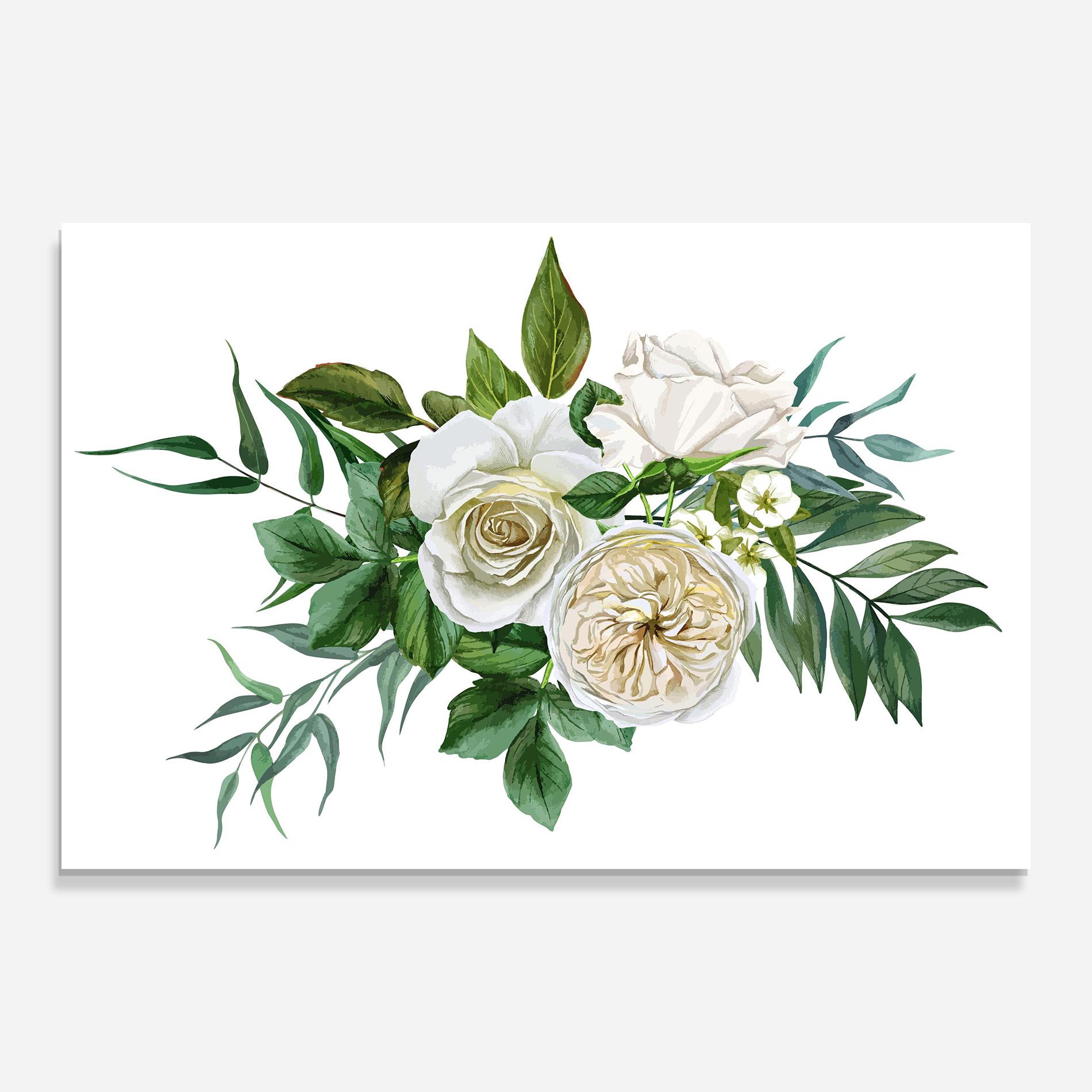 Üvegkép White Cream Rose mockup 0