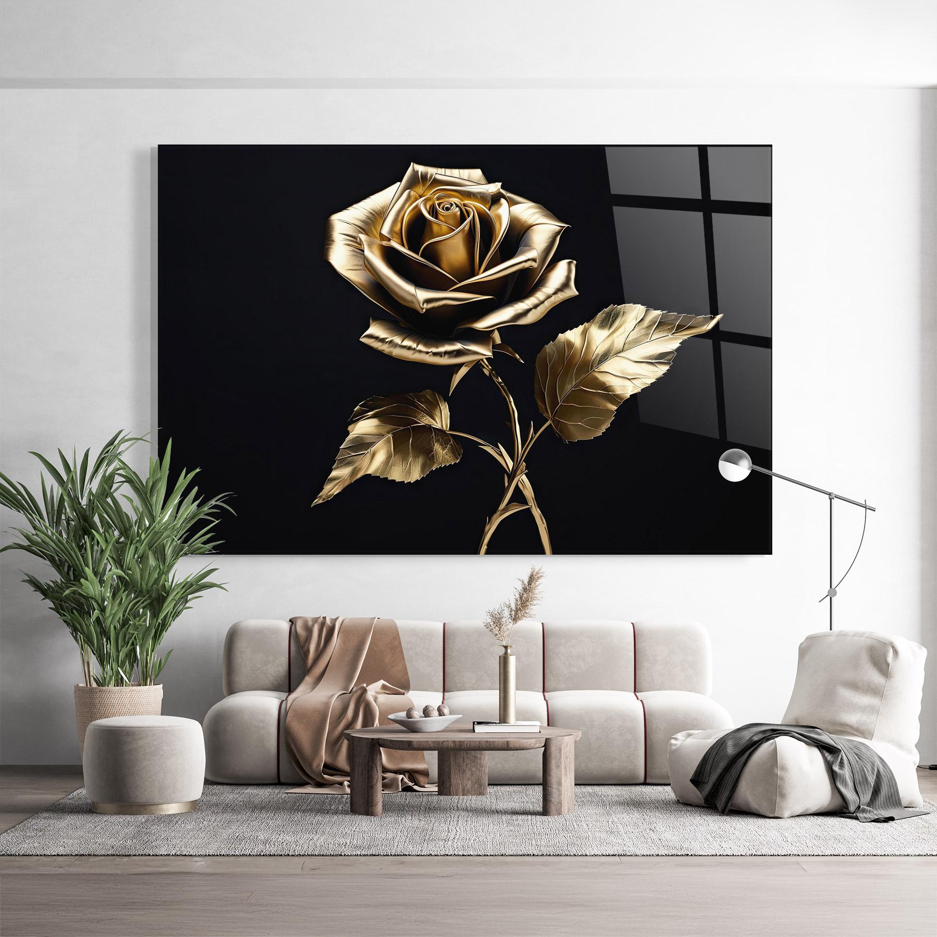 Üvegkép Beautiful Golden Rose mockup 9
